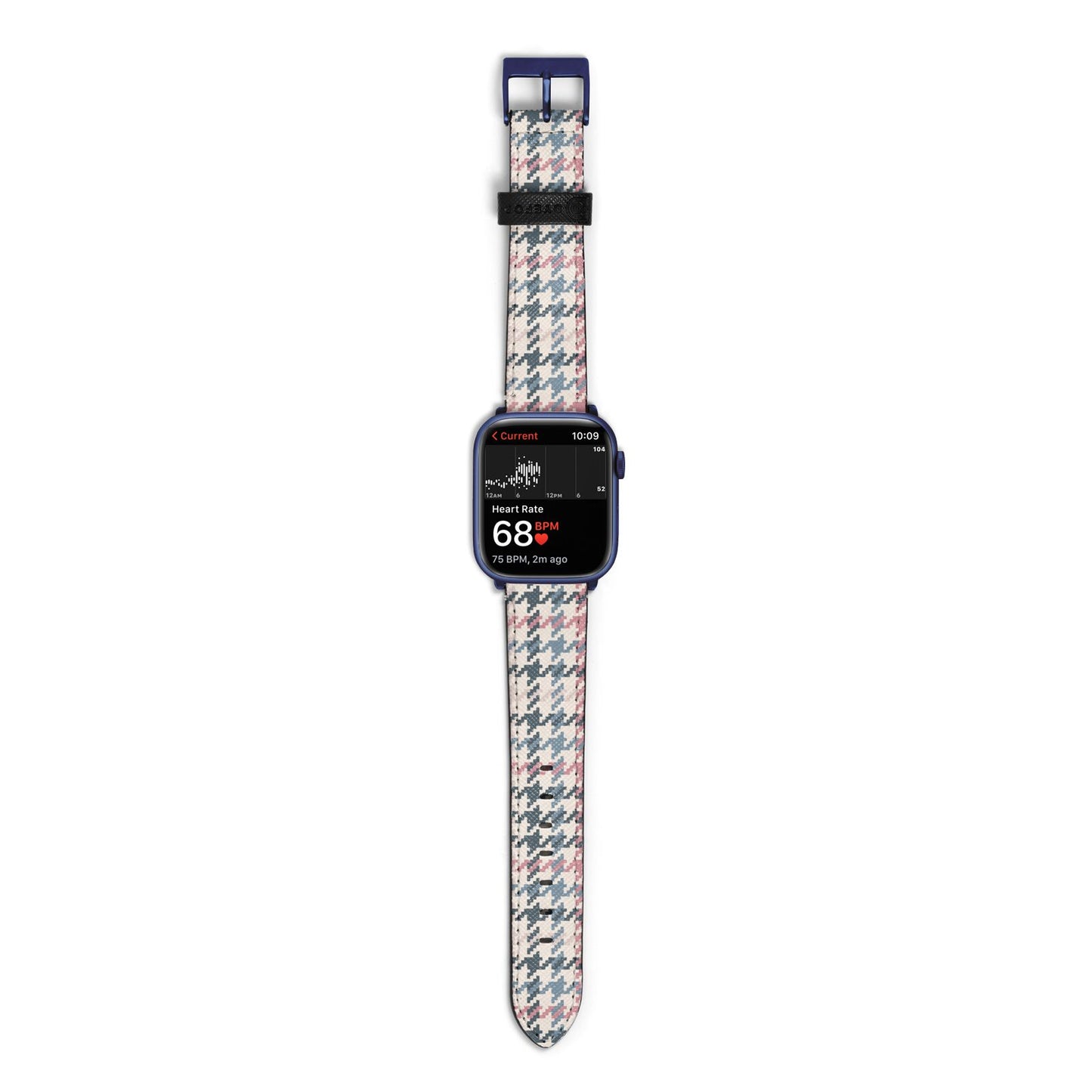 Tweed Houndstooth Apple Watch Strap Size 38mm with Blue Hardware