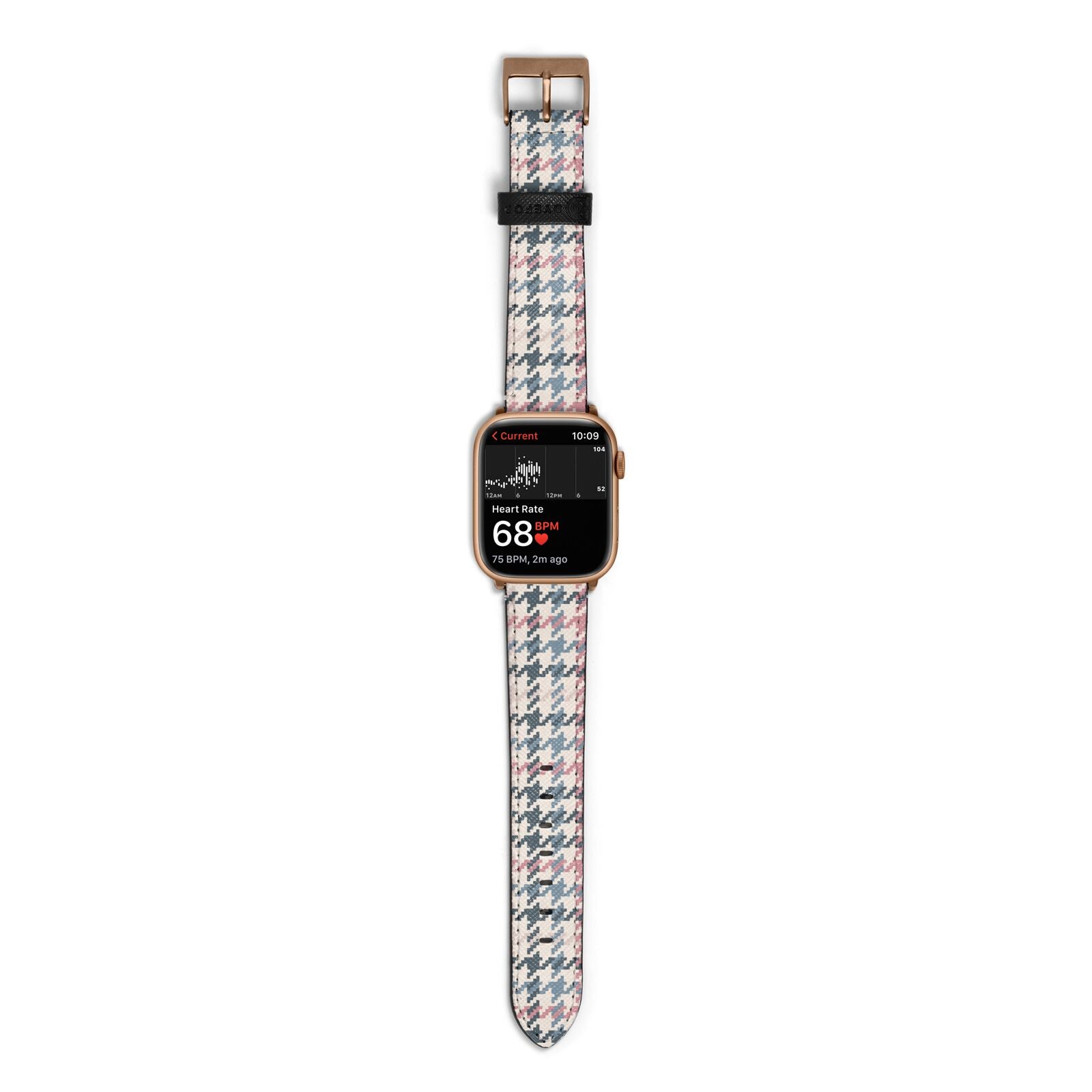 Tweed Houndstooth Apple Watch Strap Size 38mm with Gold Hardware