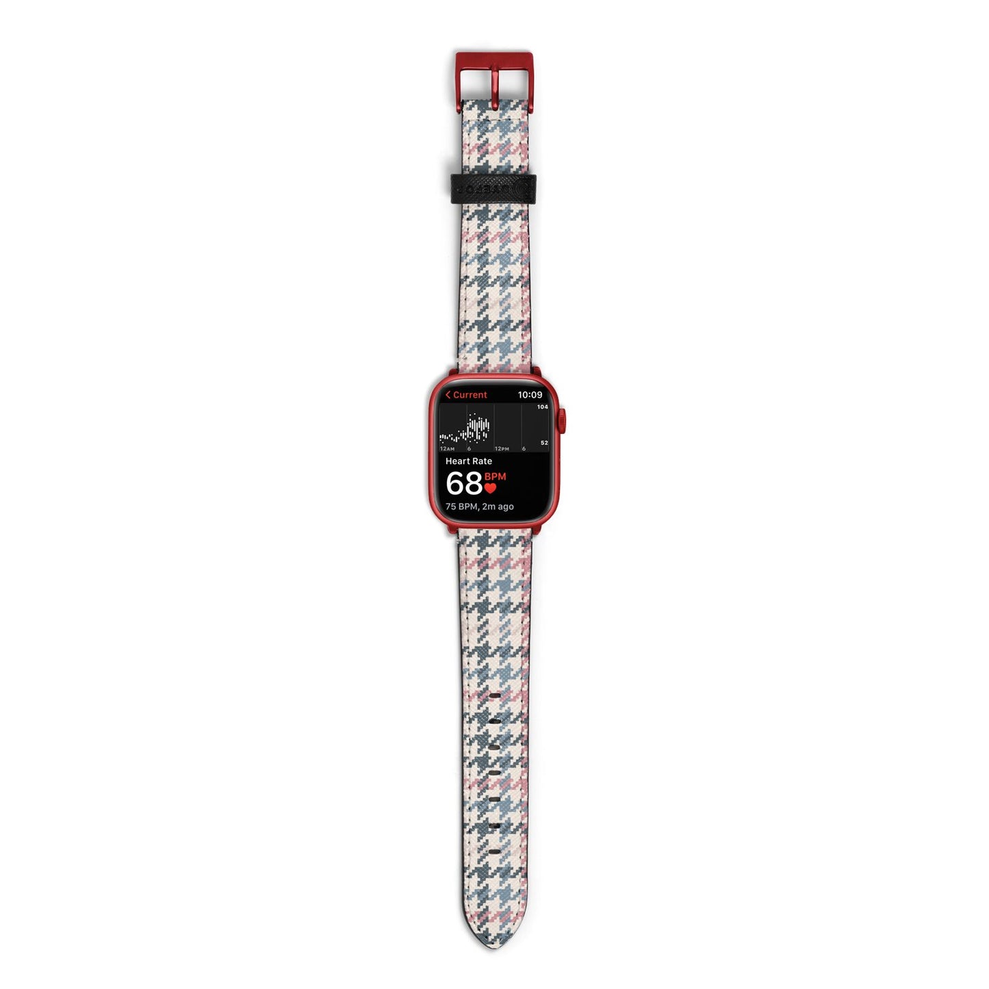 Tweed Houndstooth Apple Watch Strap Size 38mm with Red Hardware