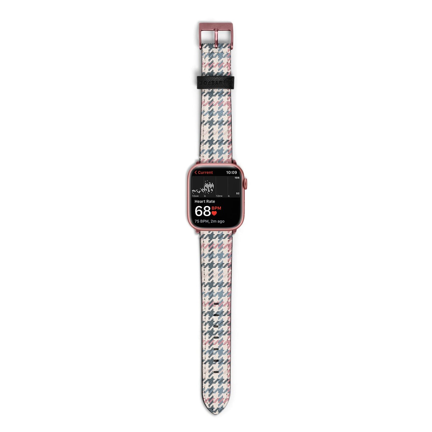 Tweed Houndstooth Apple Watch Strap Size 38mm with Rose Gold Hardware