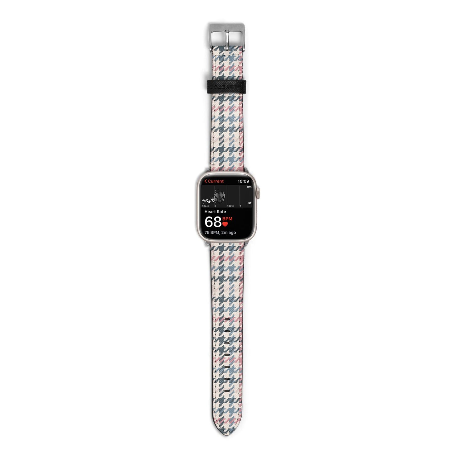 Tweed Houndstooth Apple Watch Strap Size 38mm with Silver Hardware