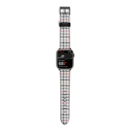 Tweed Houndstooth Apple Watch Strap Size 38mm with Space Grey Hardware