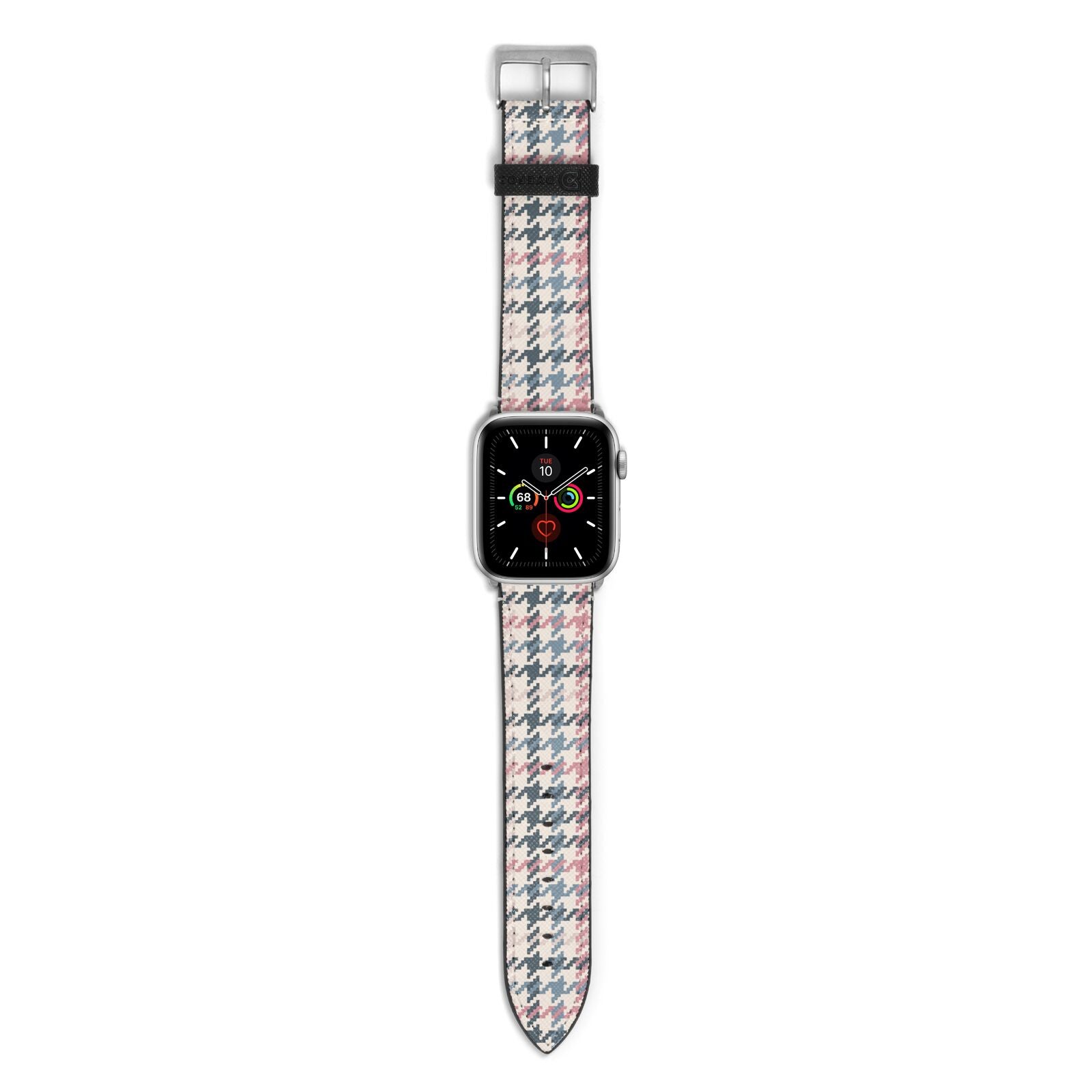 Tweed Houndstooth Apple Watch Strap with Silver Hardware