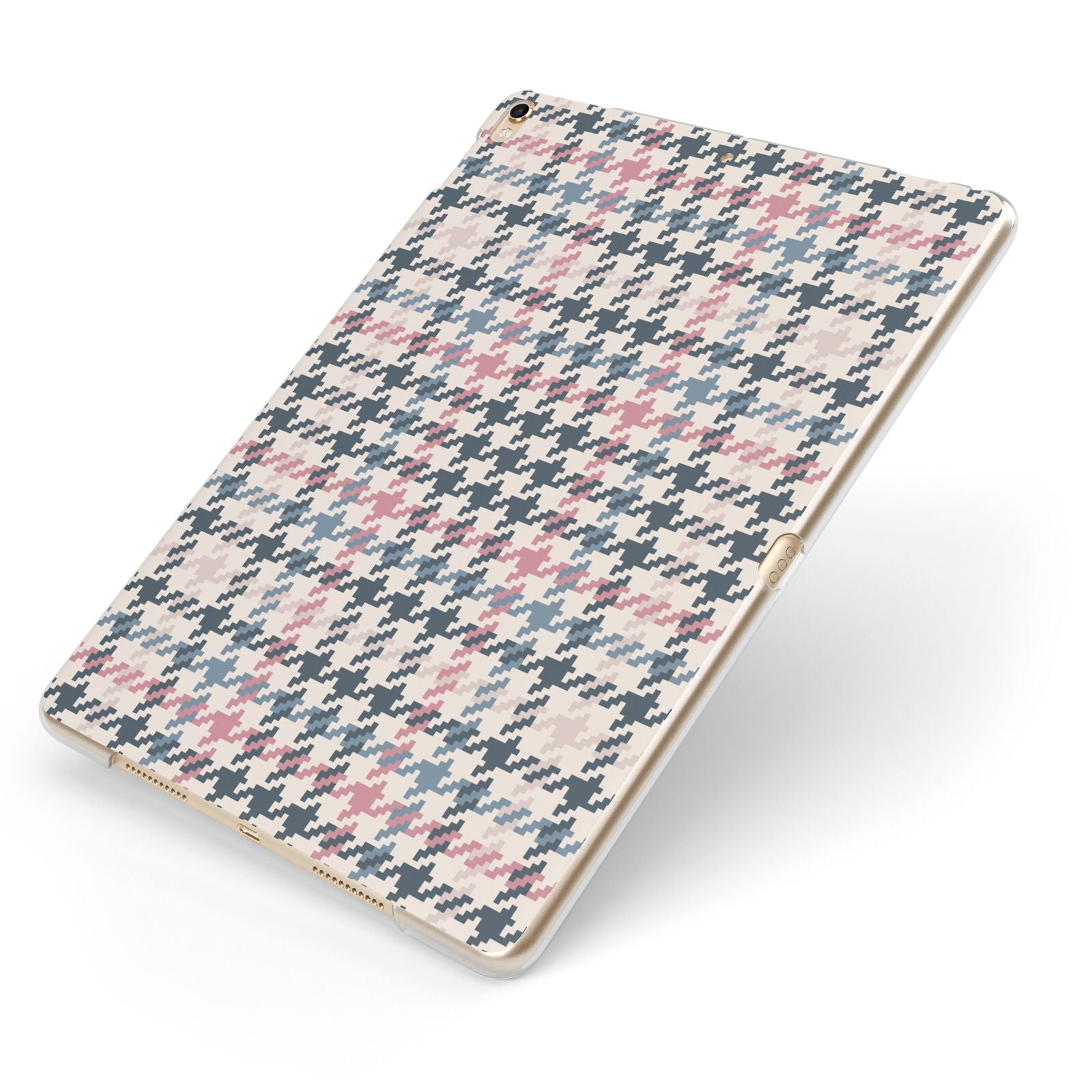 Tweed Houndstooth Apple iPad Case on Gold iPad Side View