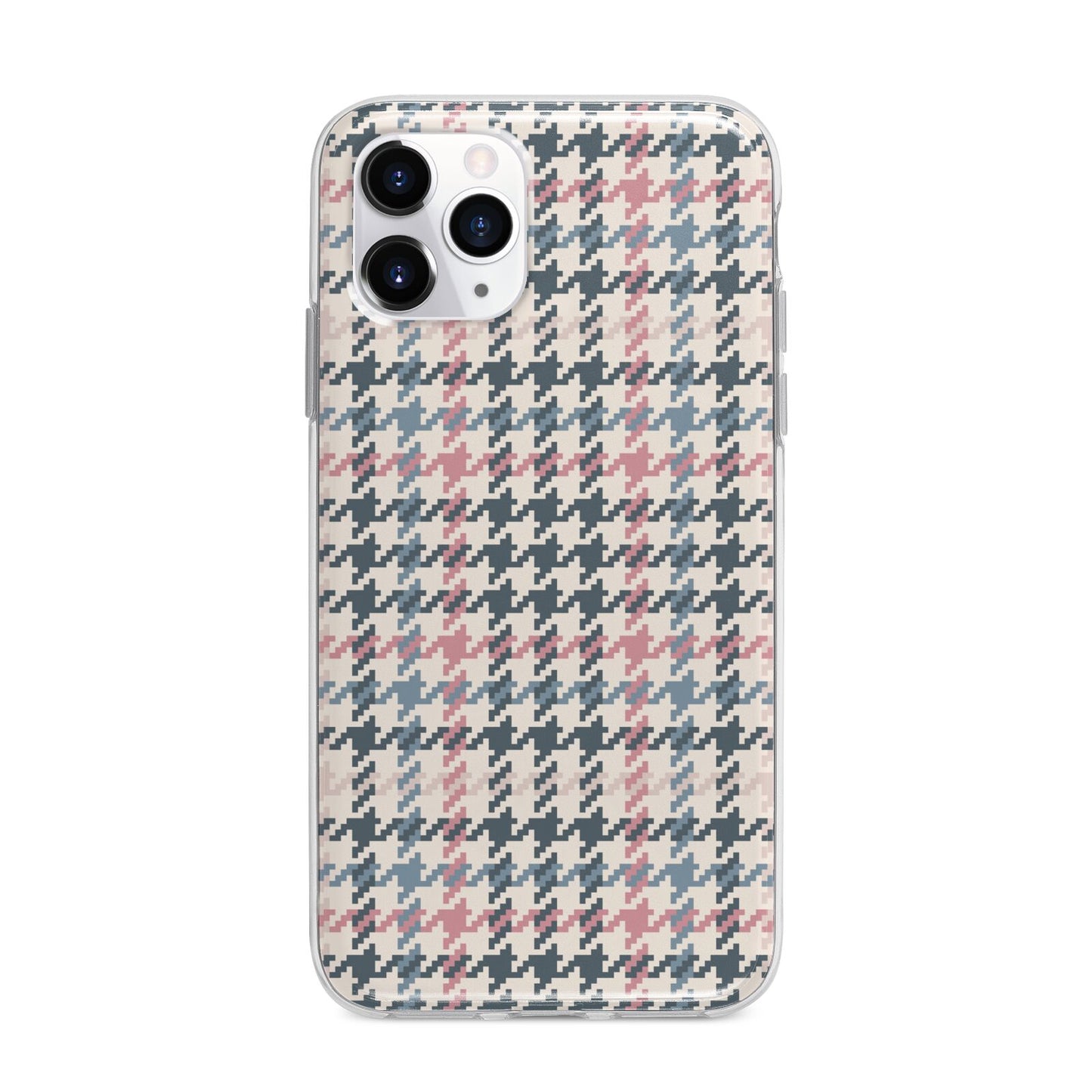 Tweed Houndstooth Apple iPhone 11 Pro Max in Silver with Bumper Case