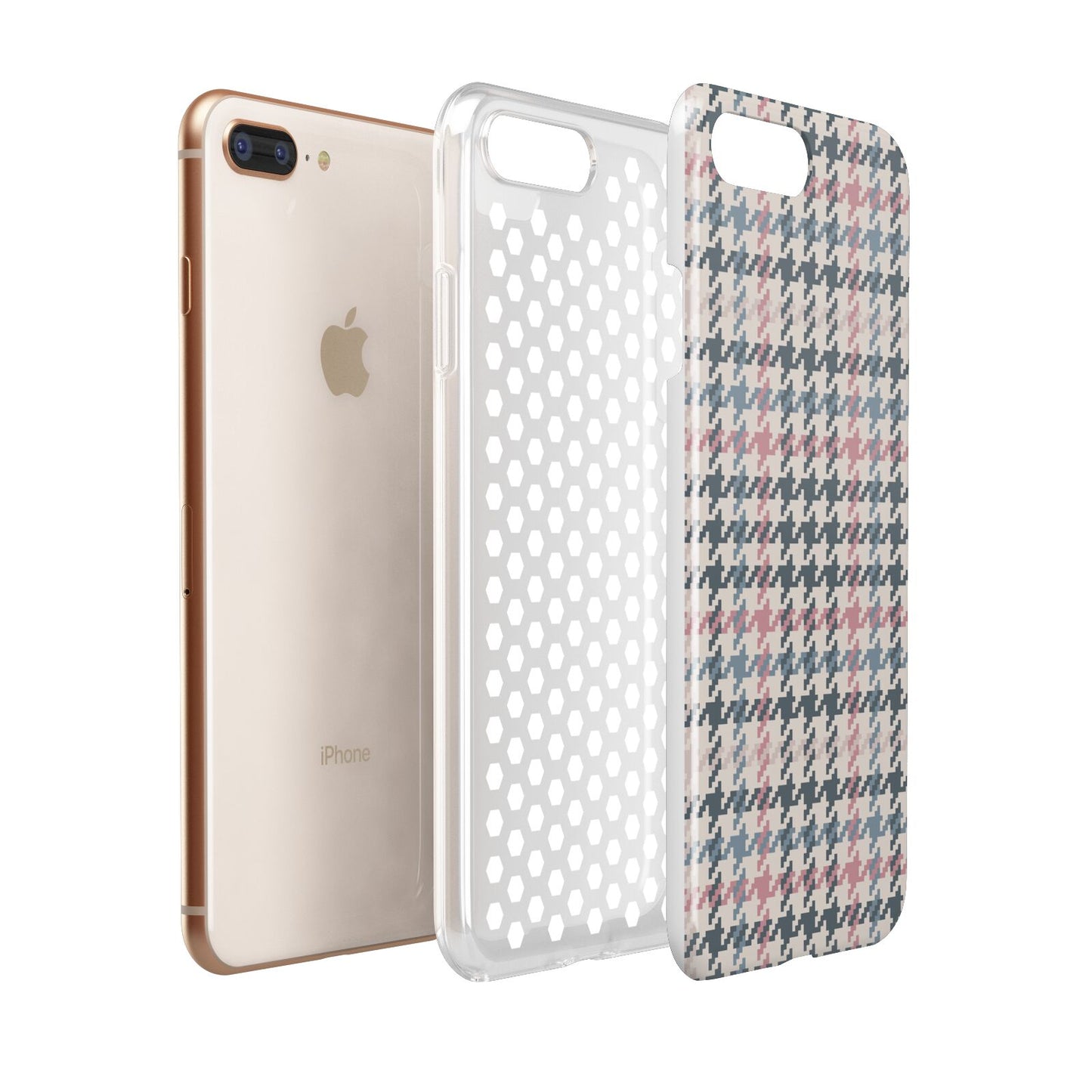 Tweed Houndstooth Apple iPhone 7 8 Plus 3D Tough Case Expanded View