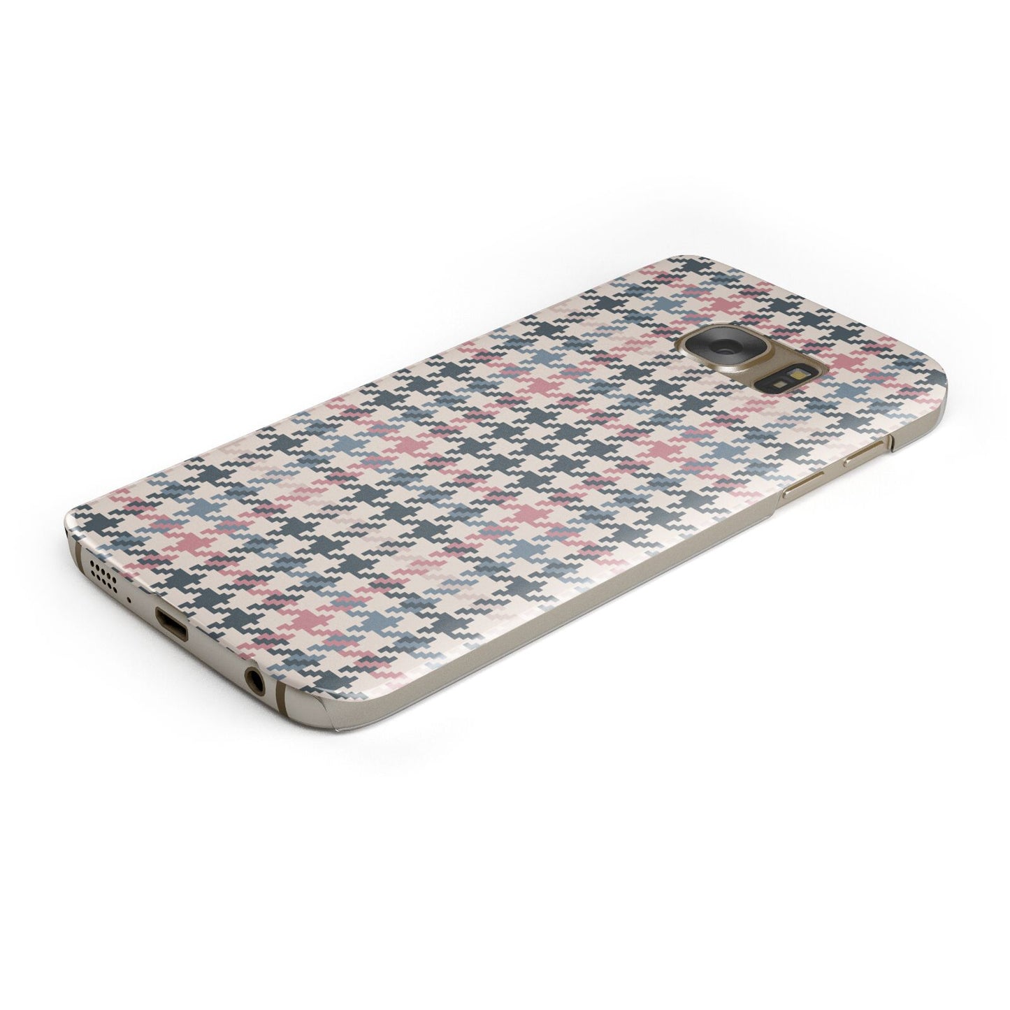 Tweed Houndstooth Protective Samsung Galaxy Case Angled Image