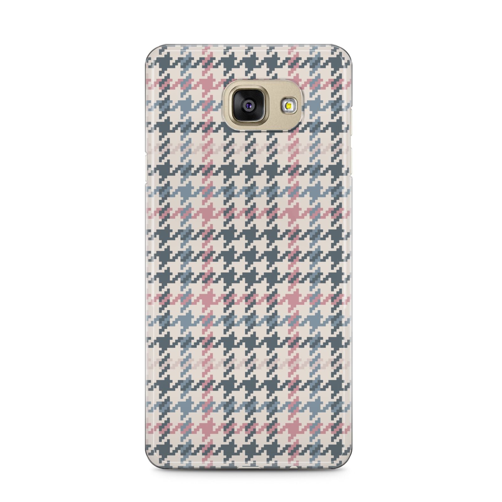 Tweed Houndstooth Samsung Galaxy A5 2016 Case on gold phone