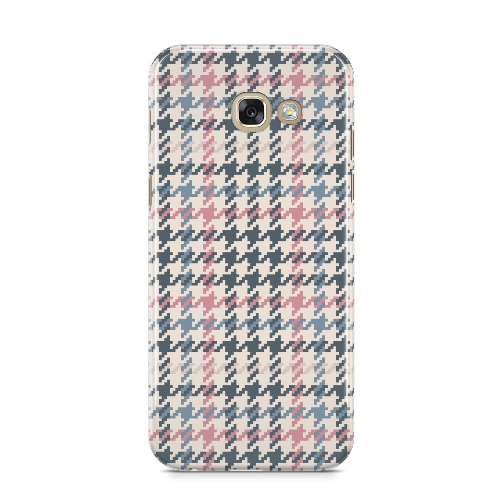 Tweed Houndstooth Samsung Galaxy A5 2017 Case on gold phone