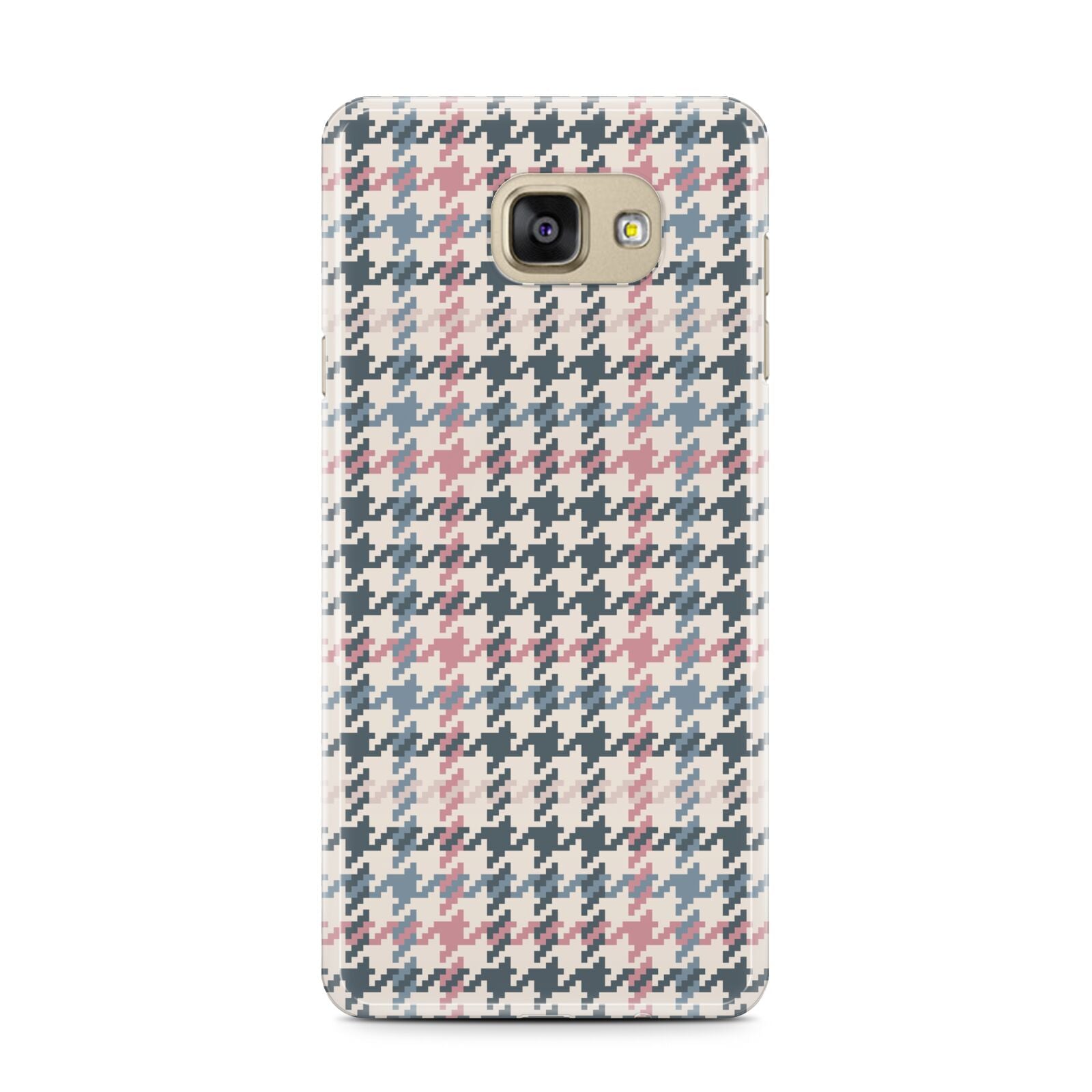 Tweed Houndstooth Samsung Galaxy A7 2016 Case on gold phone