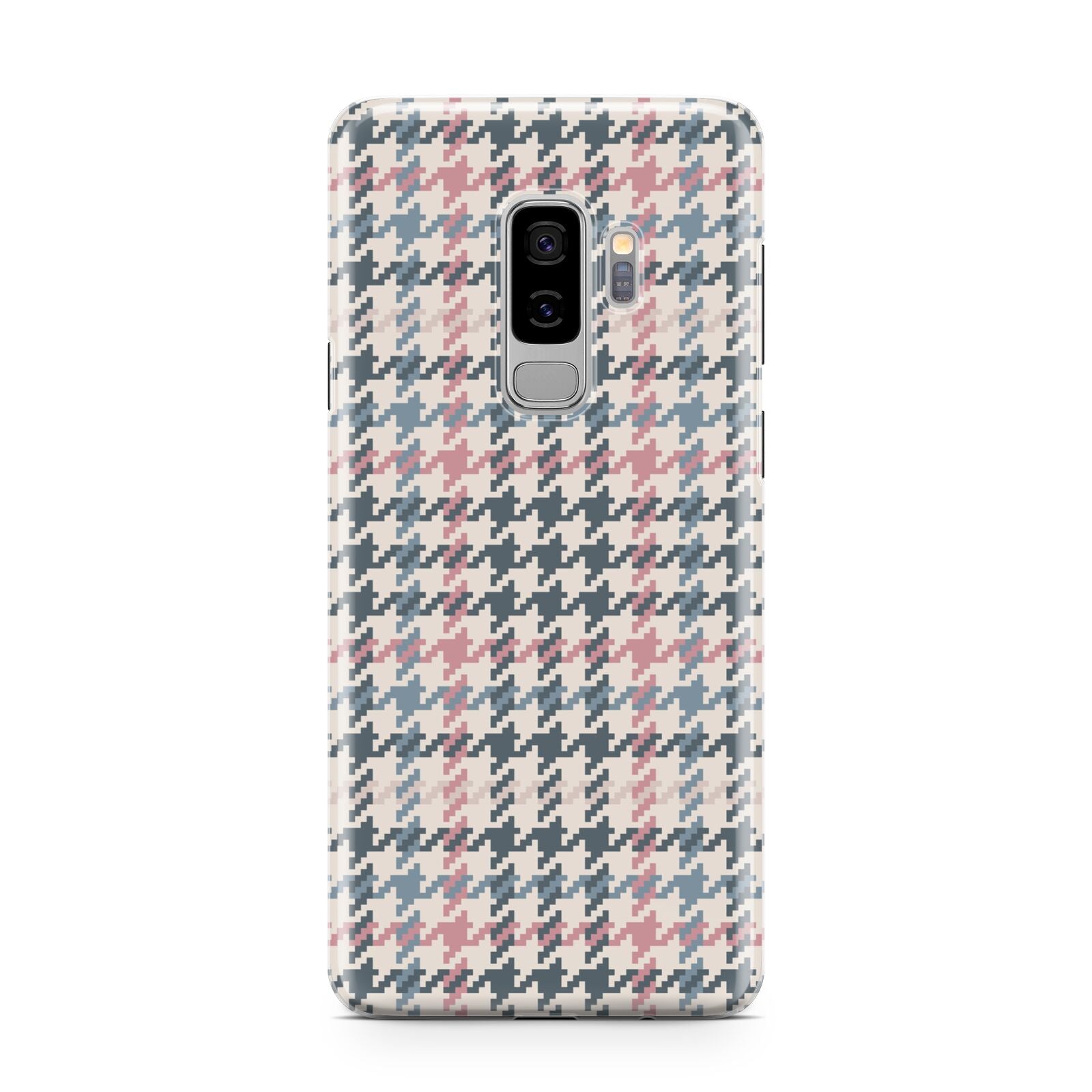 Tweed Houndstooth Samsung Galaxy S9 Plus Case on Silver phone