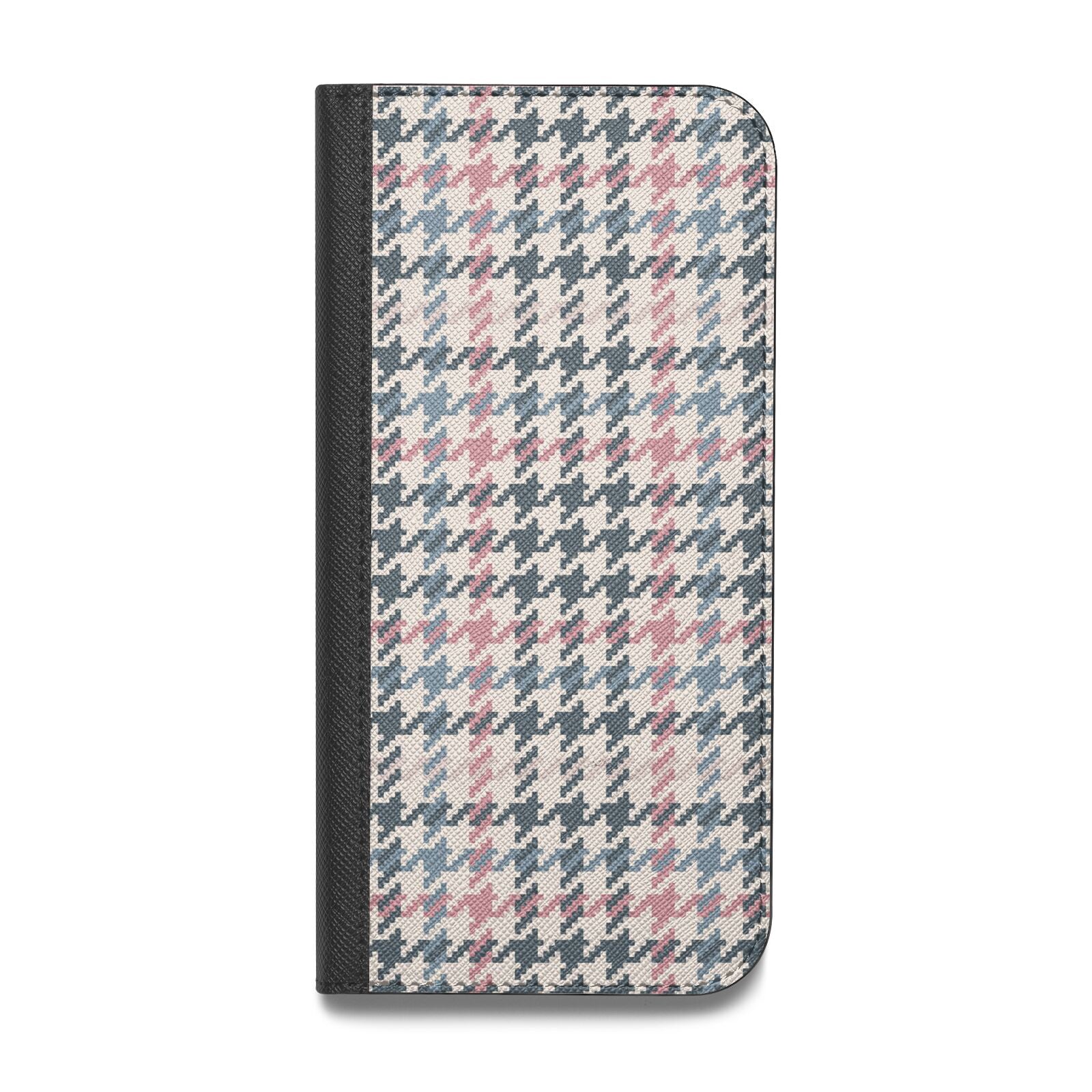 Tweed Houndstooth Vegan Leather Flip iPhone Case