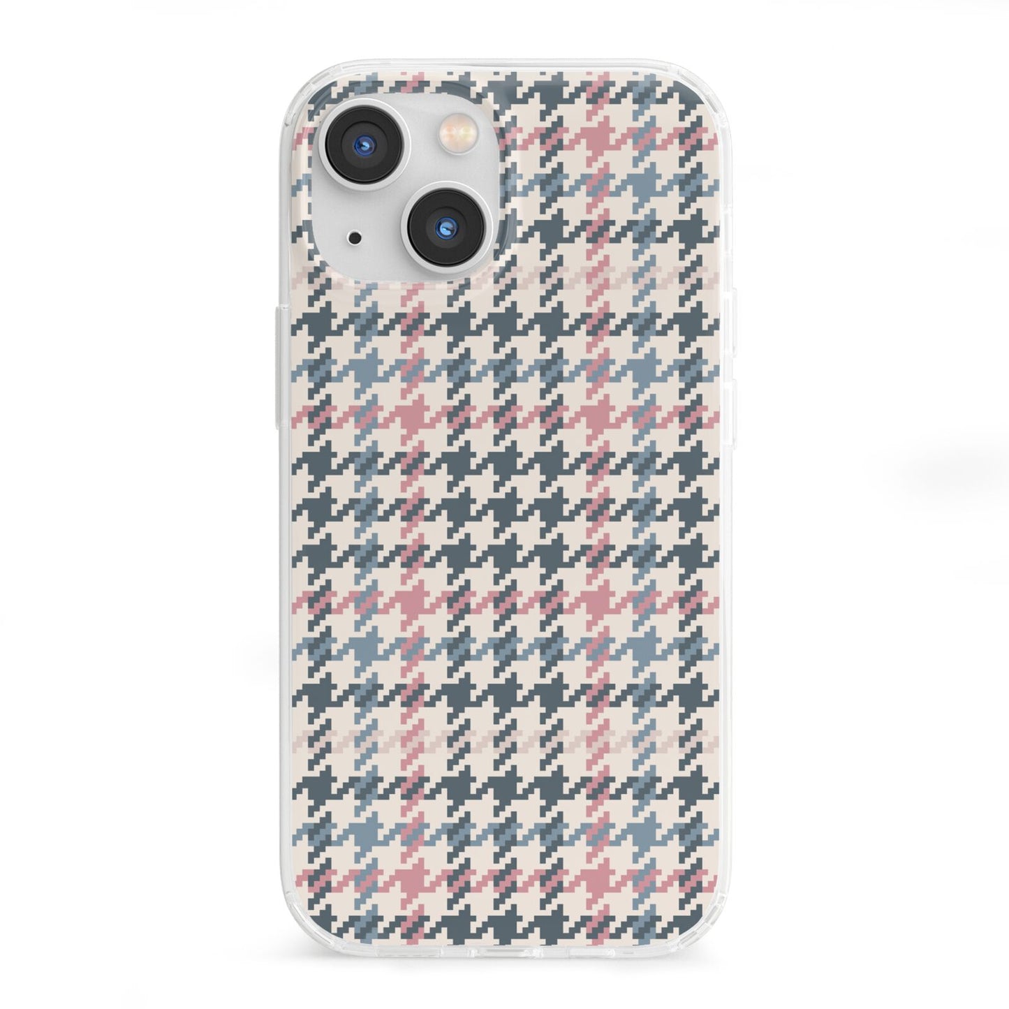 Tweed Houndstooth iPhone 13 Mini Clear Bumper Case