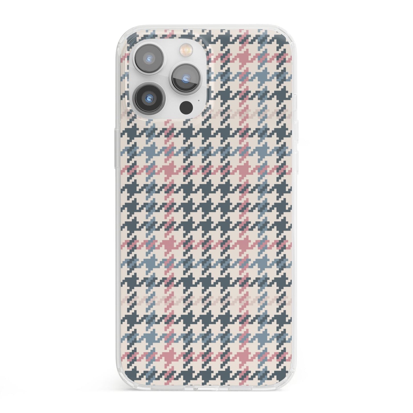 Tweed Houndstooth iPhone 13 Pro Max Clear Bumper Case