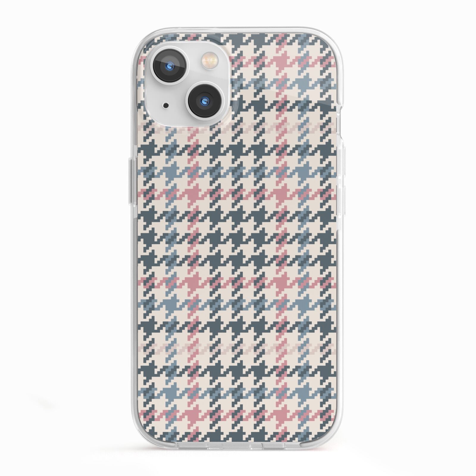 Tweed Houndstooth iPhone 13 TPU Impact Case with White Edges