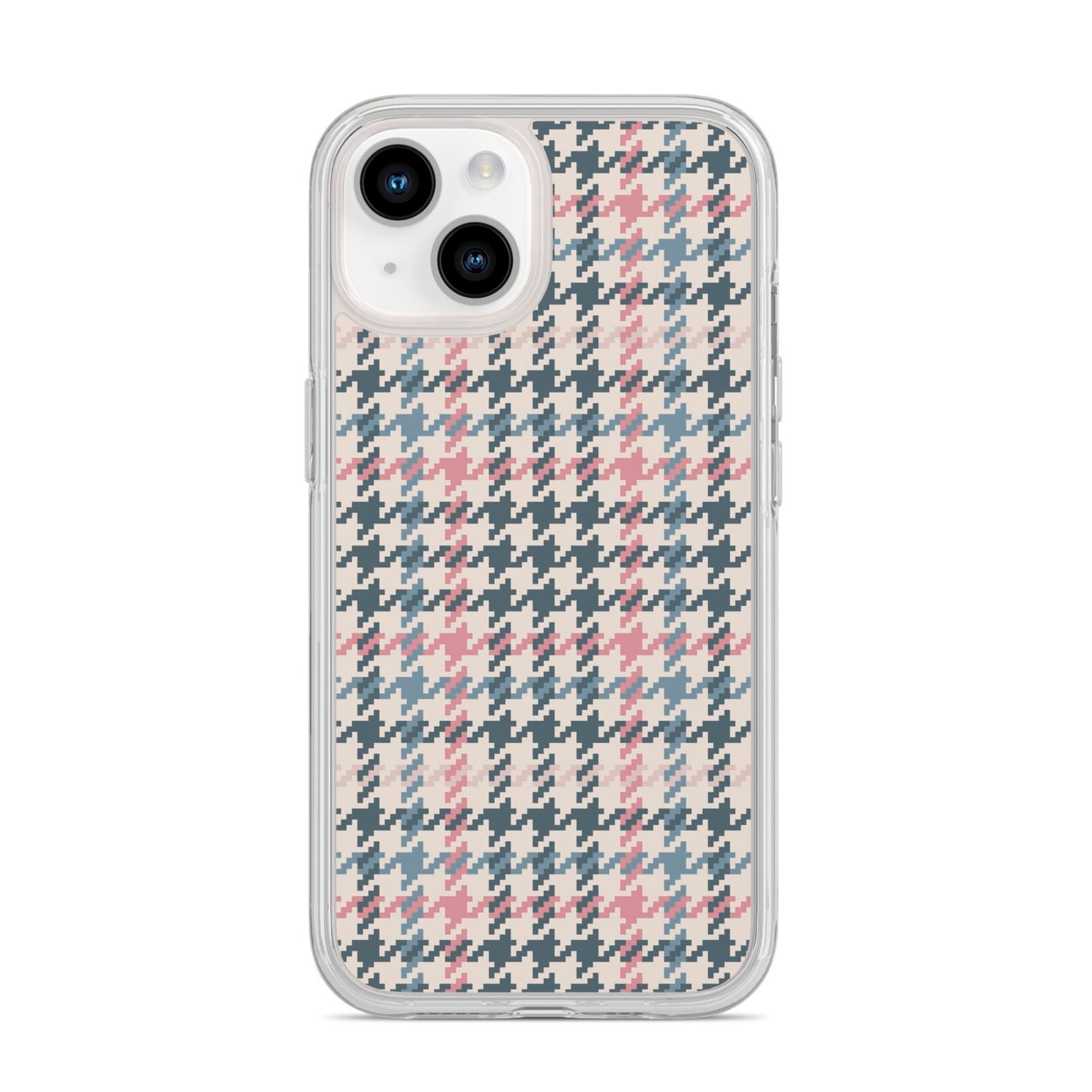 Tweed Houndstooth iPhone 14 Clear Tough Case Starlight