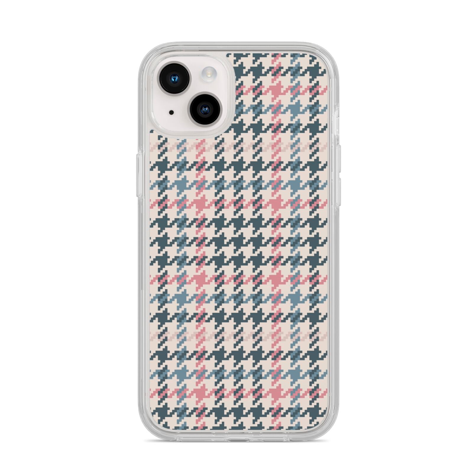 Tweed Houndstooth iPhone 14 Plus Clear Tough Case Starlight