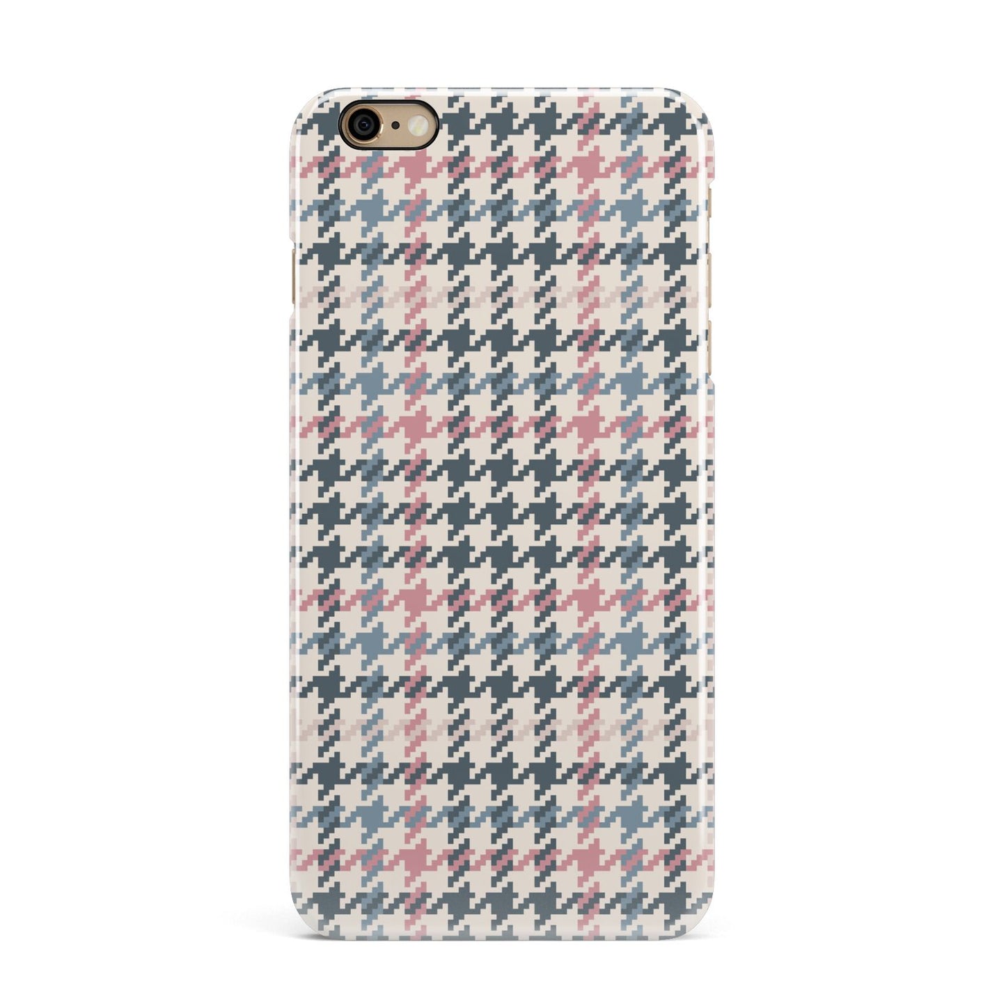 Tweed Houndstooth iPhone 6 Plus 3D Snap Case on Gold Phone