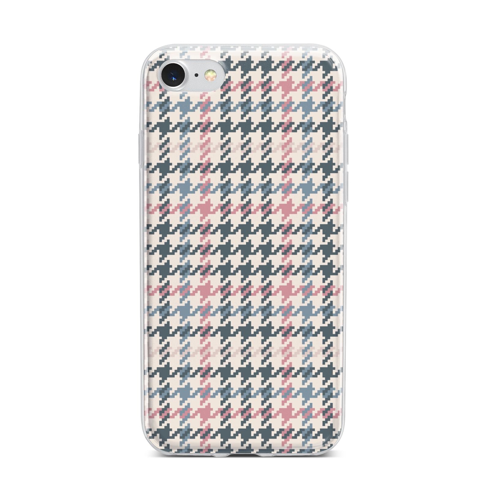 Tweed Houndstooth iPhone 7 Bumper Case on Silver iPhone