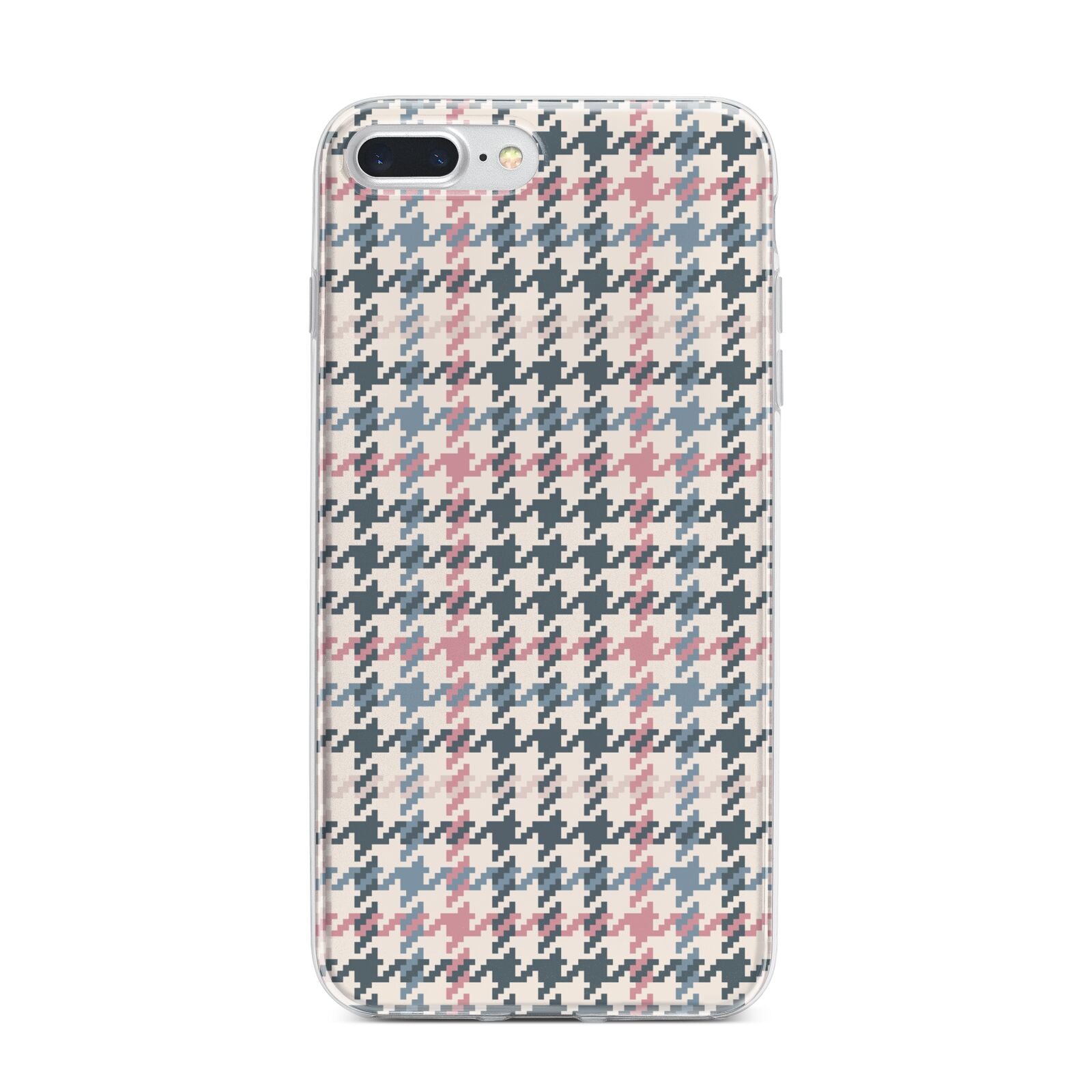 Tweed Houndstooth iPhone 7 Plus Bumper Case on Silver iPhone