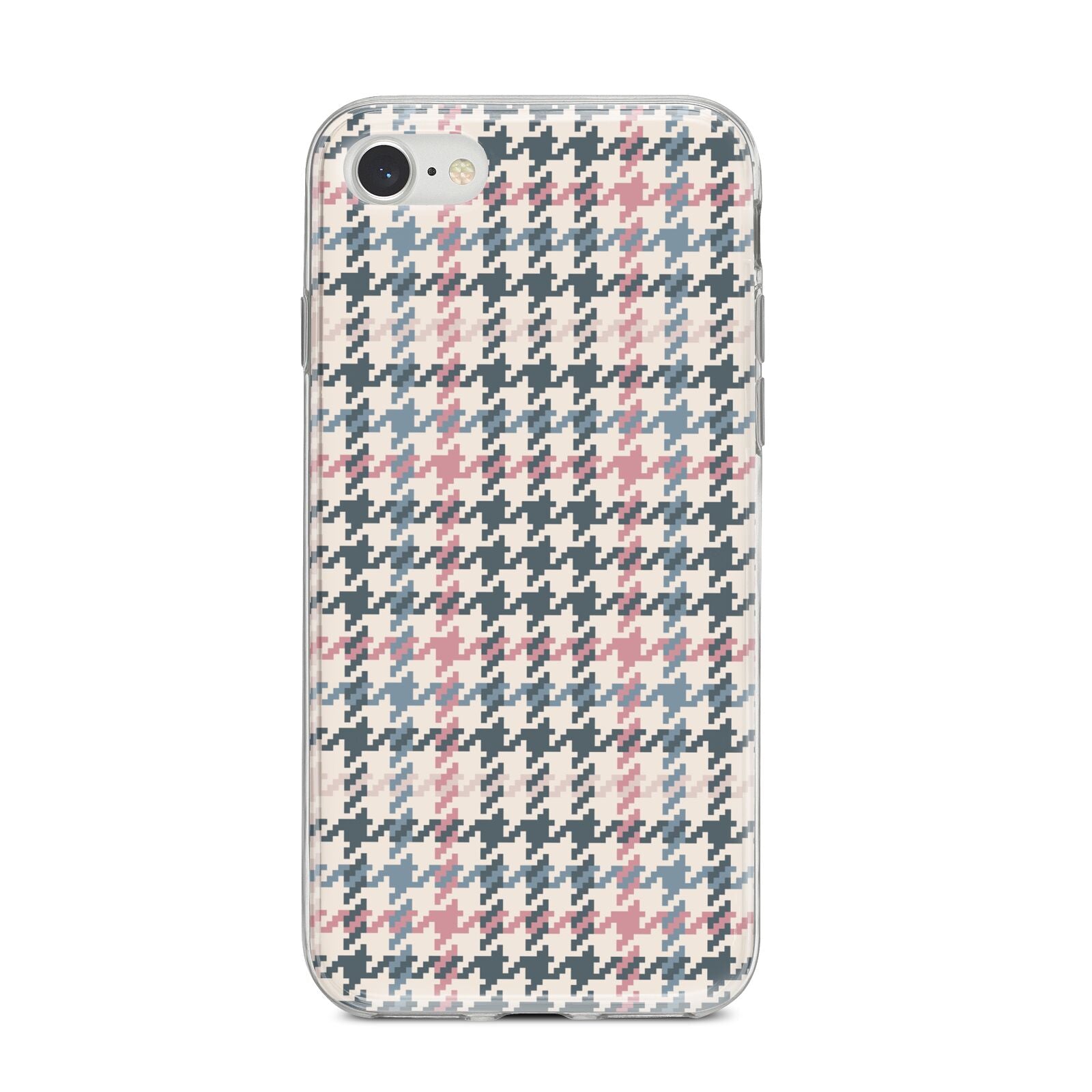 Tweed Houndstooth iPhone 8 Bumper Case on Silver iPhone