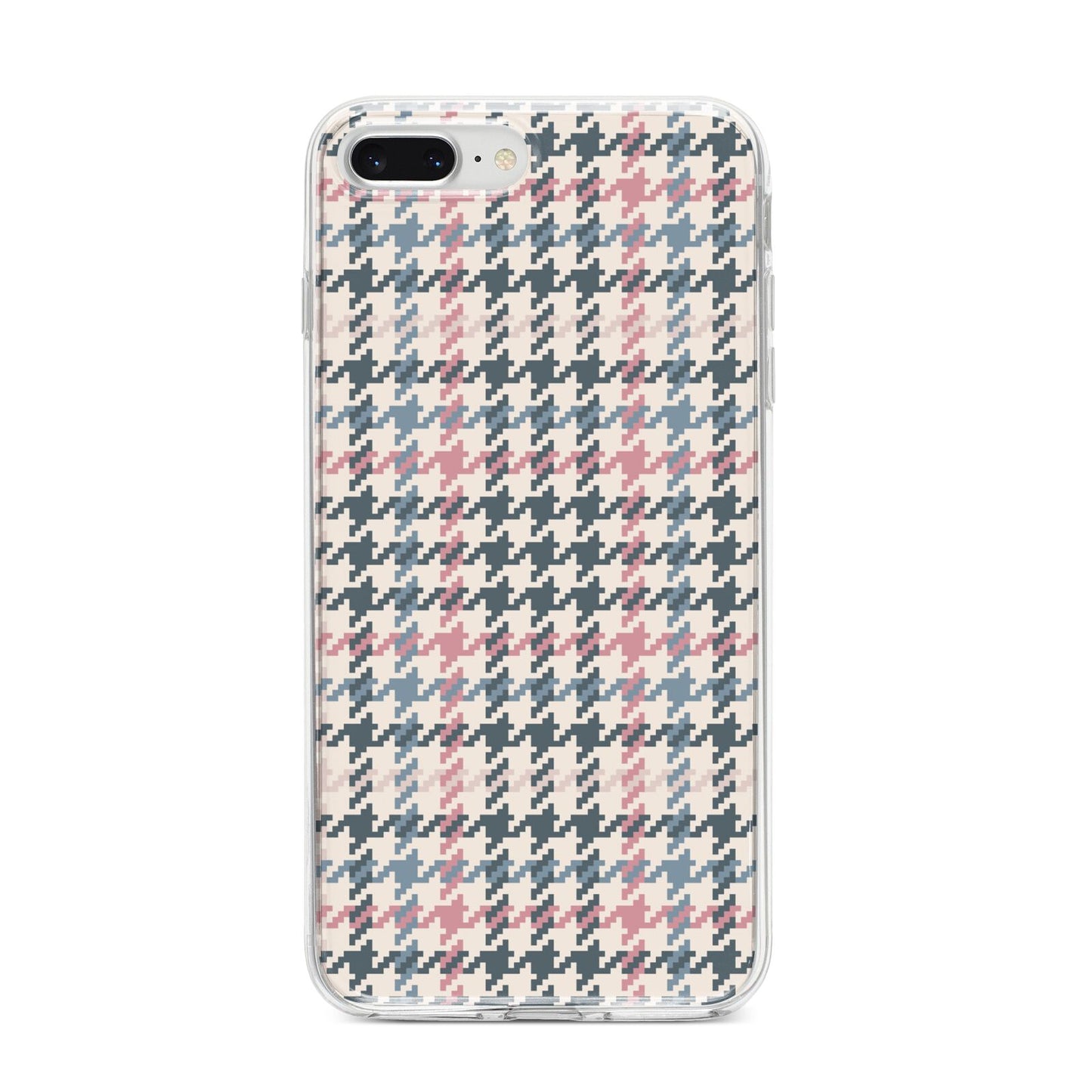 Tweed Houndstooth iPhone 8 Plus Bumper Case on Silver iPhone