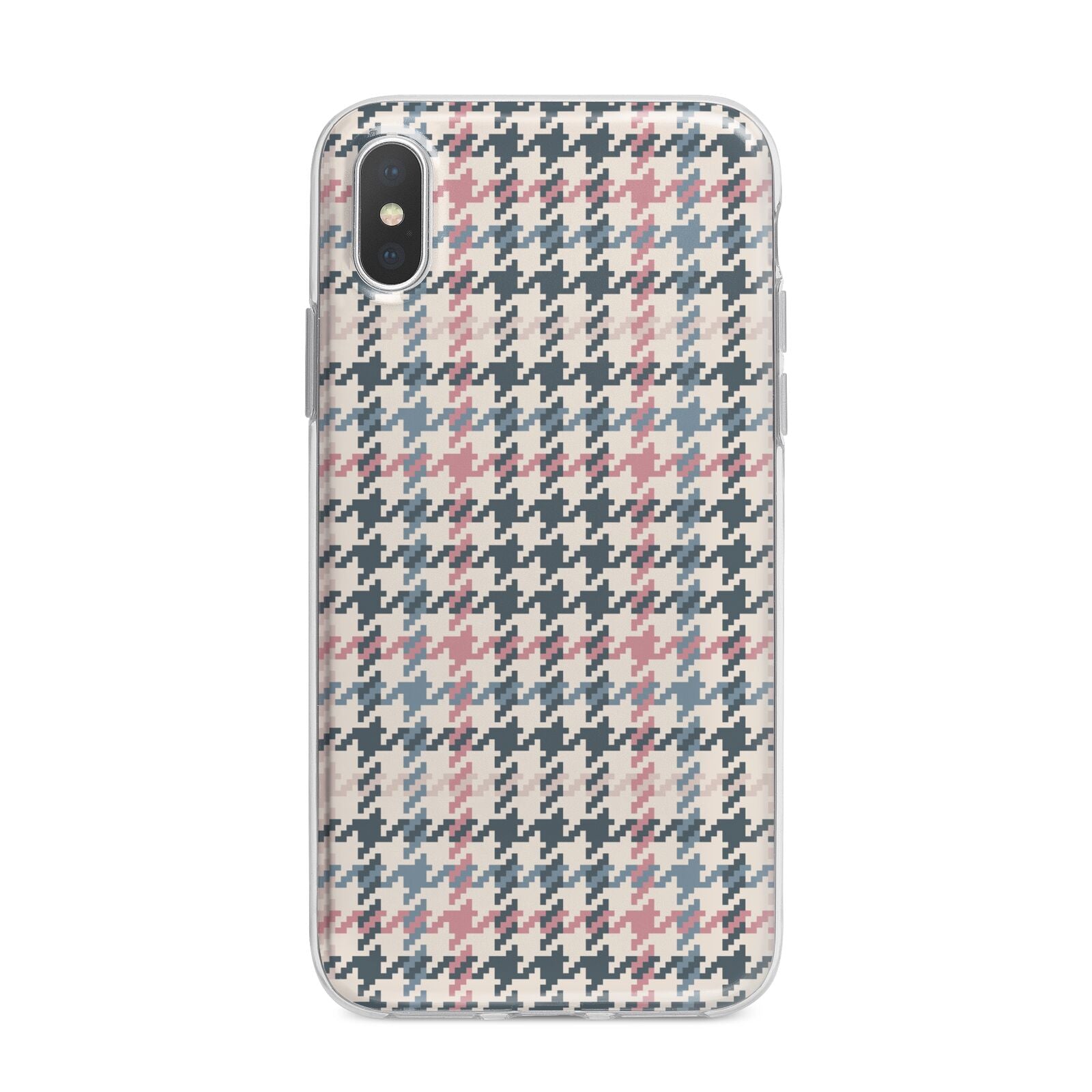 Tweed Houndstooth iPhone X Bumper Case on Silver iPhone Alternative Image 1