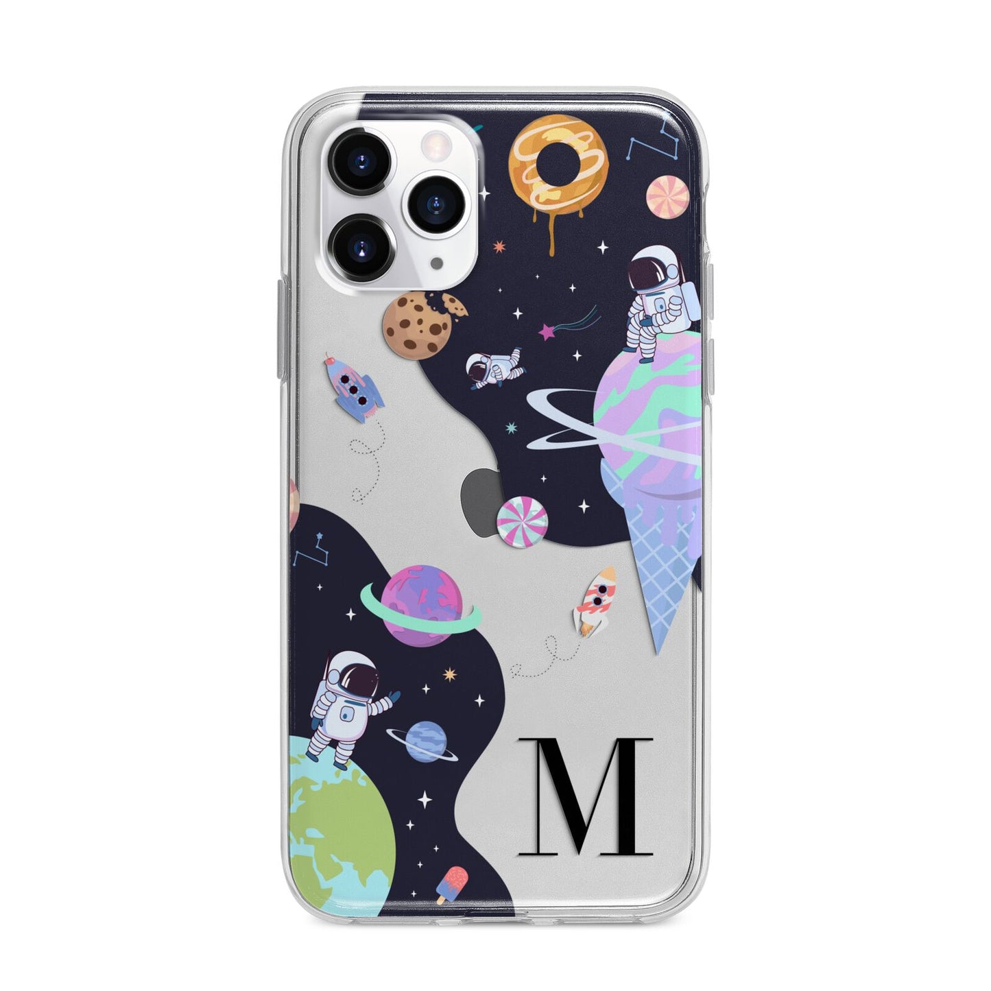 Two Candyland Galaxies Apple iPhone 11 Pro Max in Silver with Bumper Case