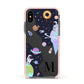 Two Candyland Galaxies Apple iPhone Xs Impact Case Pink Edge on Black Phone