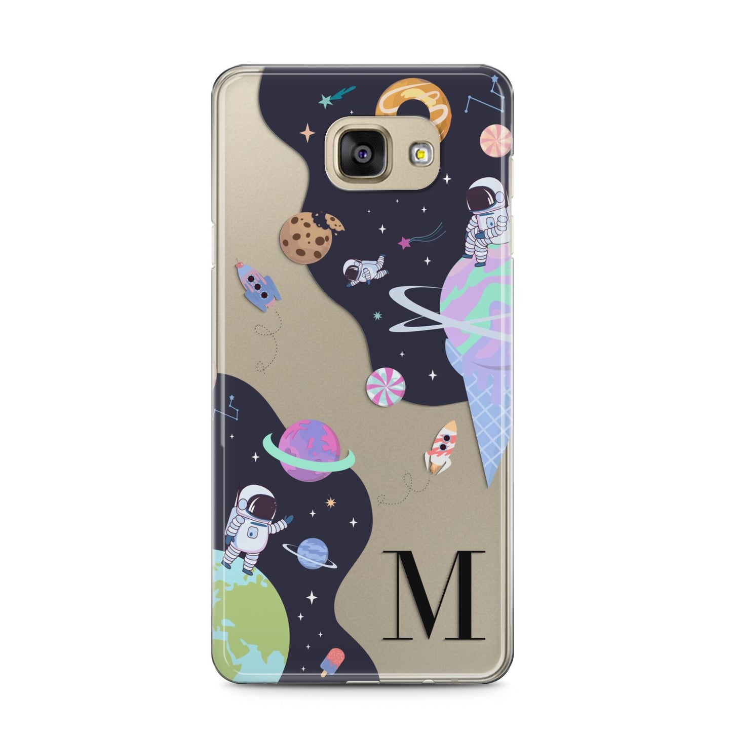 Two Candyland Galaxies Samsung Galaxy A5 2016 Case on gold phone