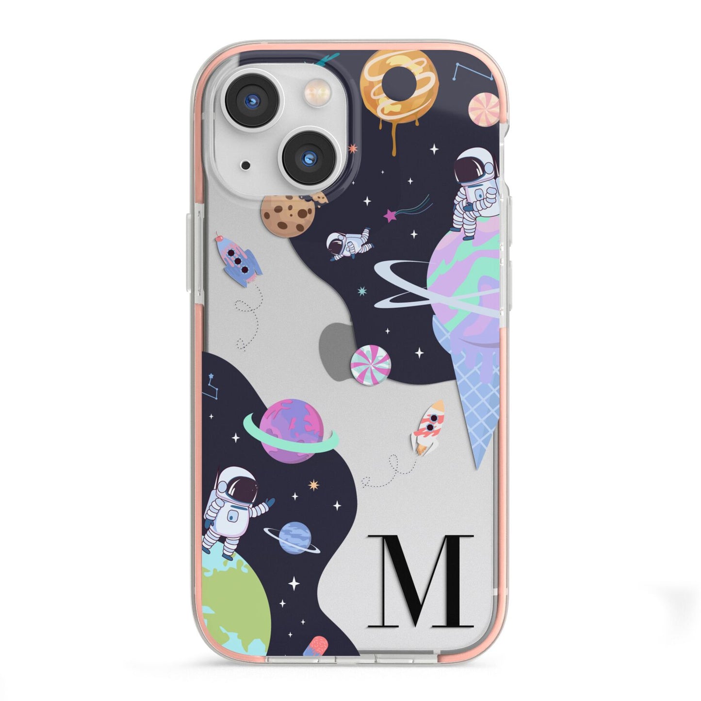 Two Candyland Galaxies iPhone 13 Mini TPU Impact Case with Pink Edges
