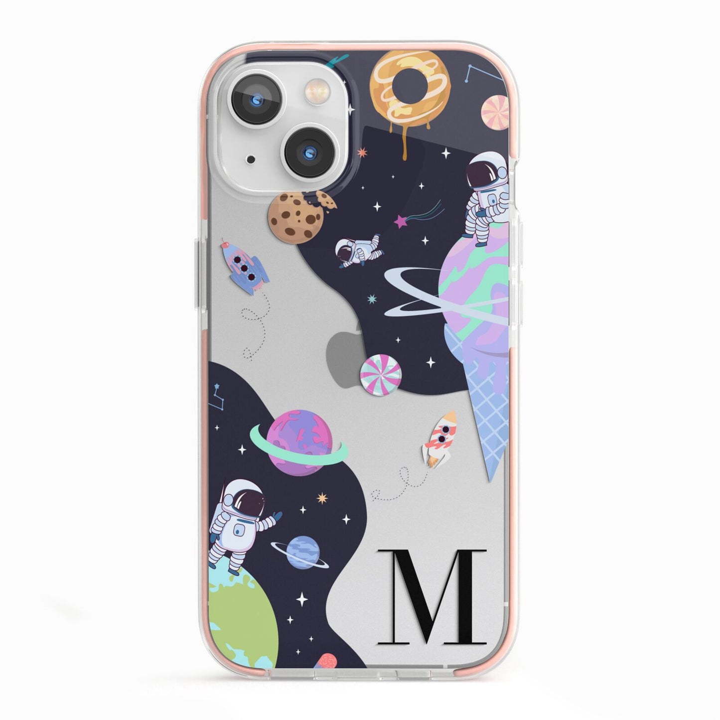 Two Candyland Galaxies iPhone 13 TPU Impact Case with Pink Edges