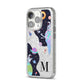 Two Candyland Galaxies iPhone 14 Pro Glitter Tough Case Silver Angled Image