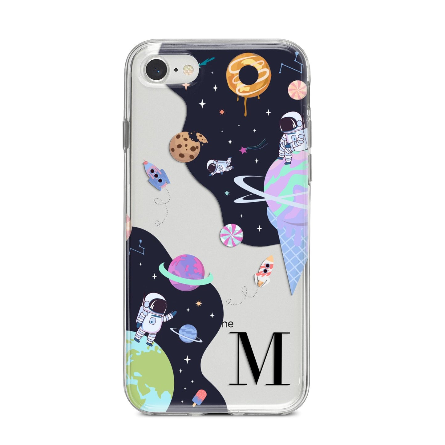 Two Candyland Galaxies iPhone 8 Bumper Case on Silver iPhone