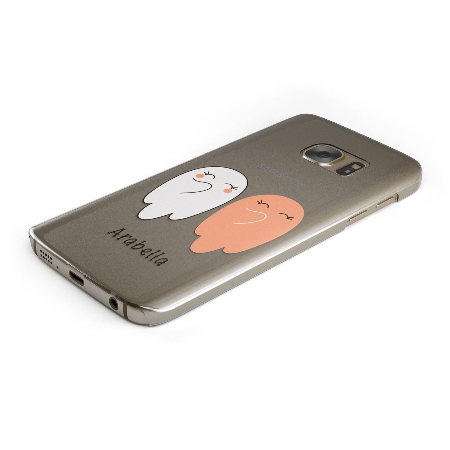 Two Ghosts Protective Samsung Galaxy Case Angled Image