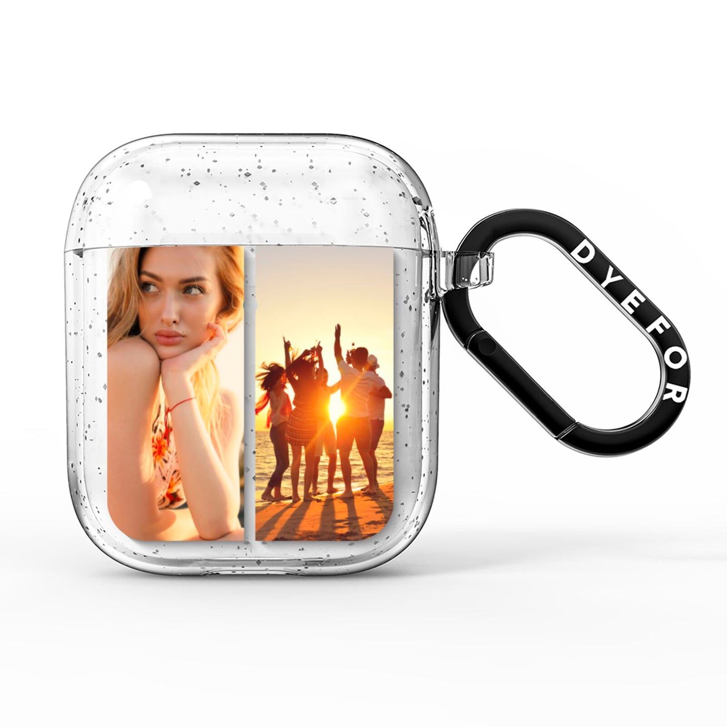 Two Horizontal Photo Tiles AirPods Glitter Case