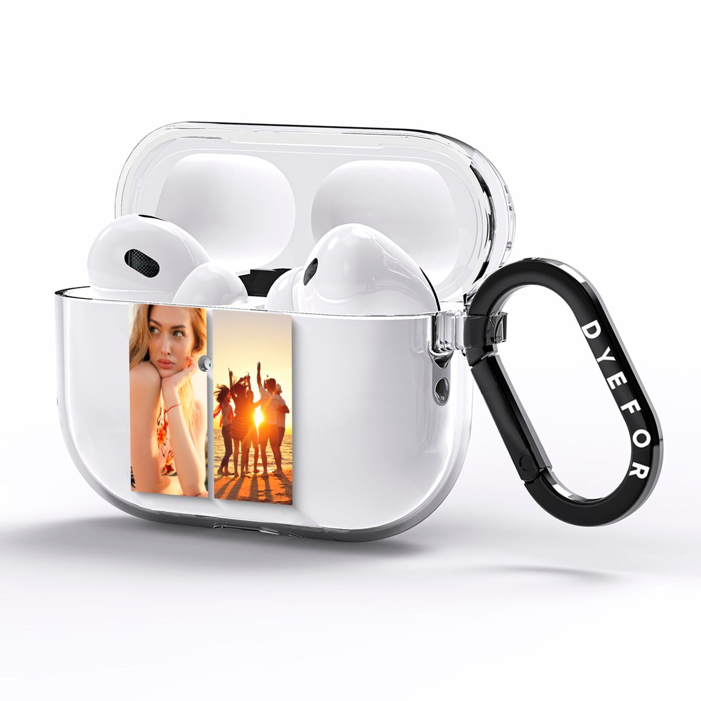 Two Horizontal Photo Tiles AirPods Pro Clear Case Side Image