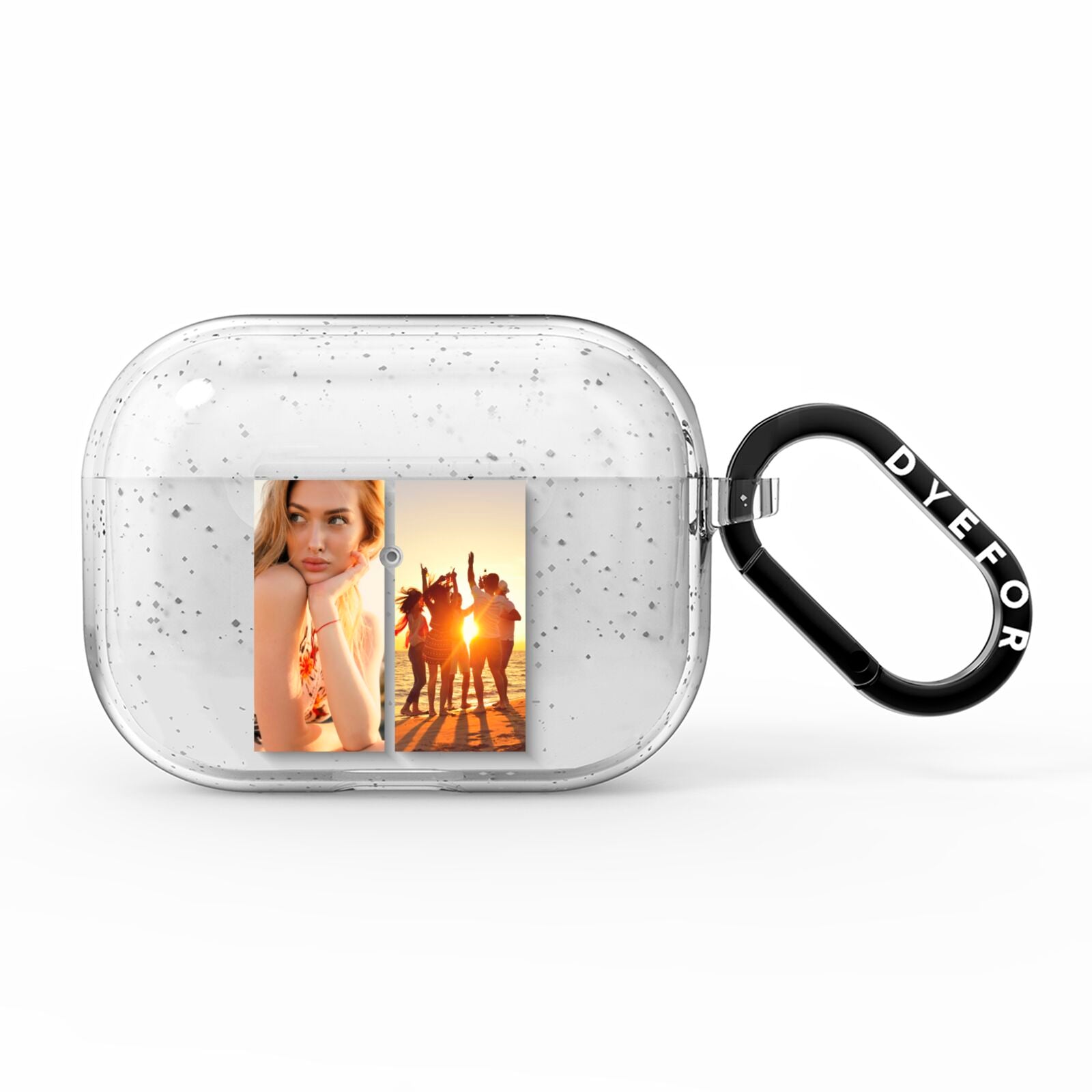 Two Horizontal Photo Tiles AirPods Pro Glitter Case