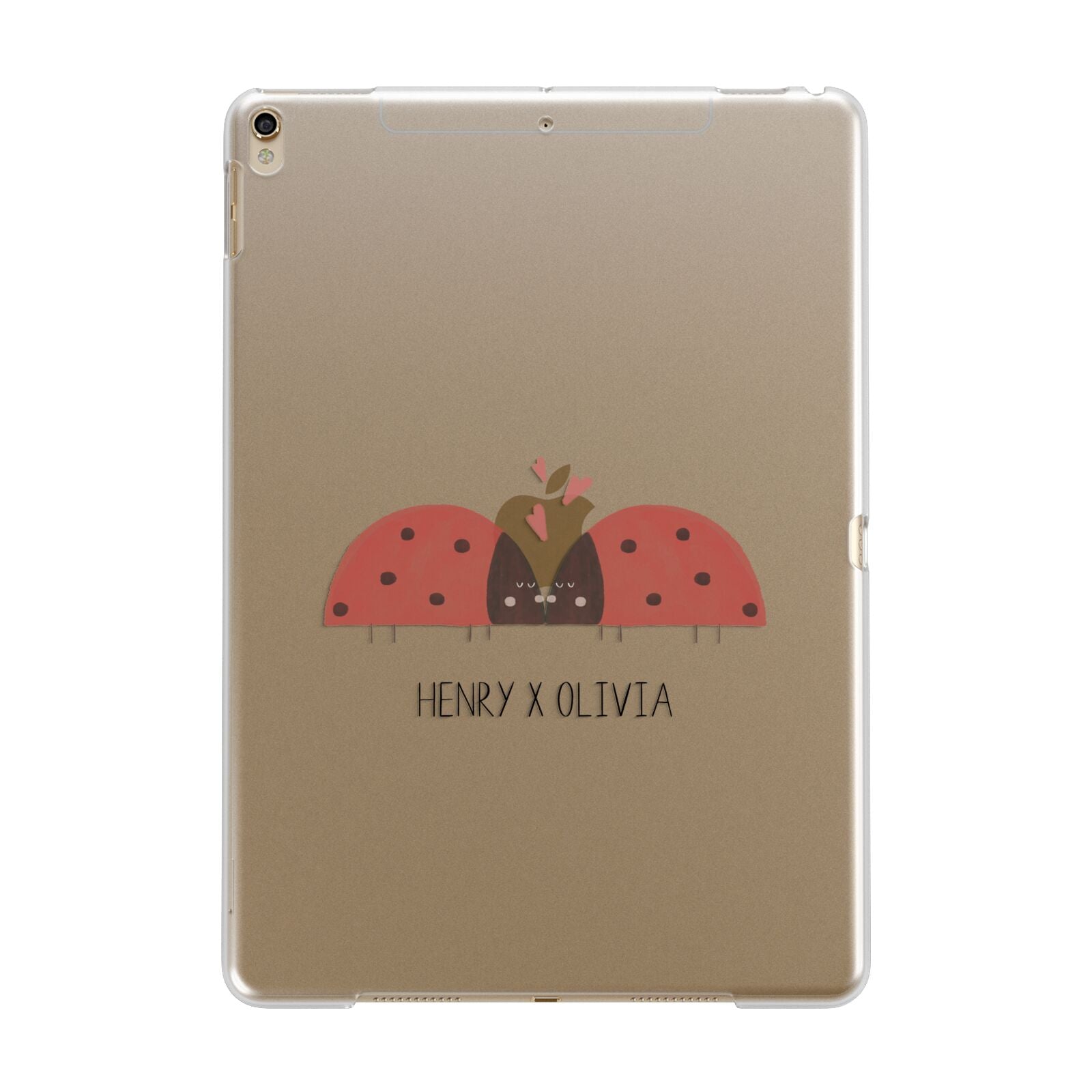 Two Ladybirds Apple iPad Gold Case