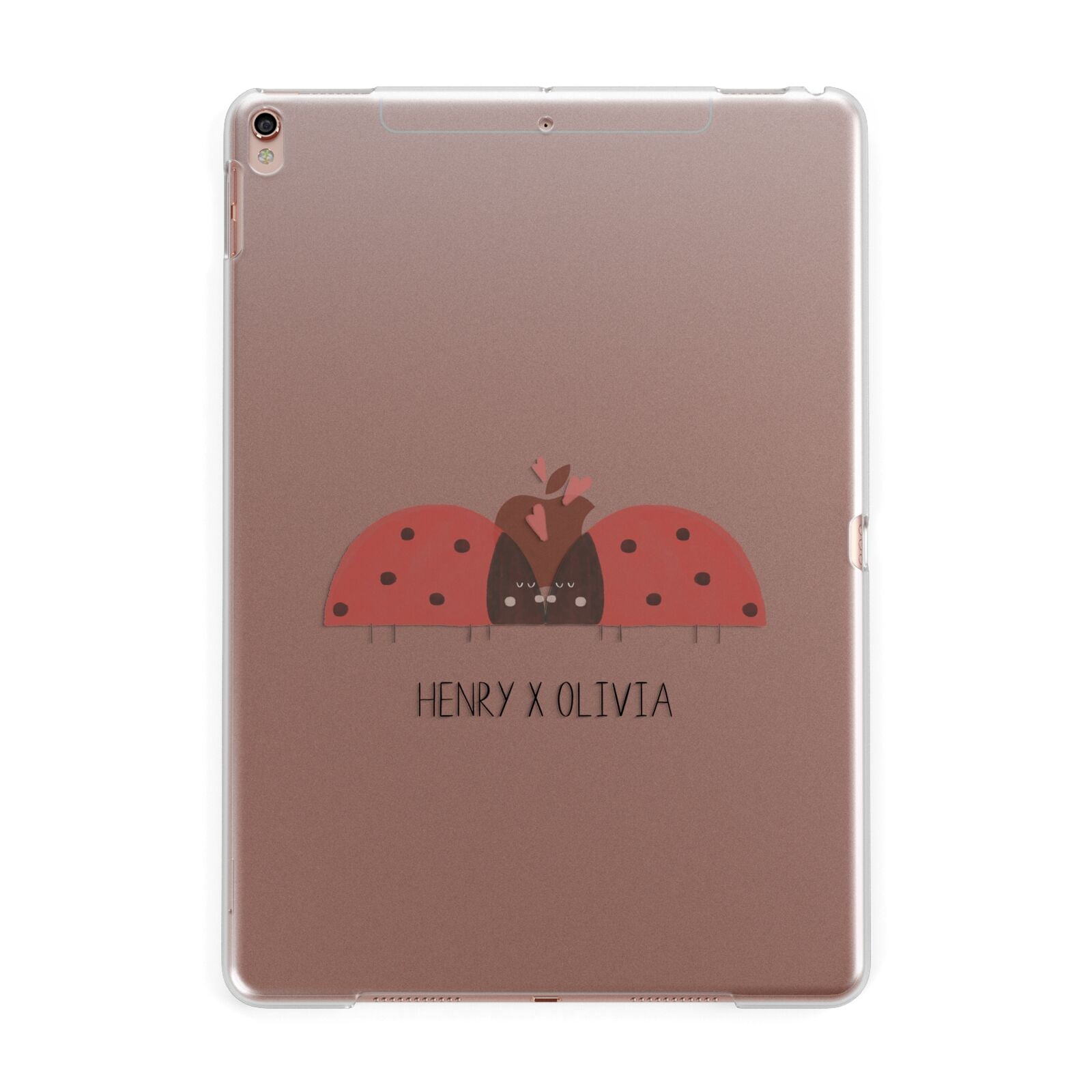 Two Ladybirds Apple iPad Rose Gold Case