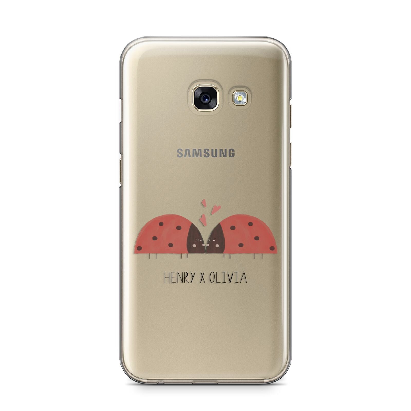 Two Ladybirds Samsung Galaxy A3 2017 Case on gold phone