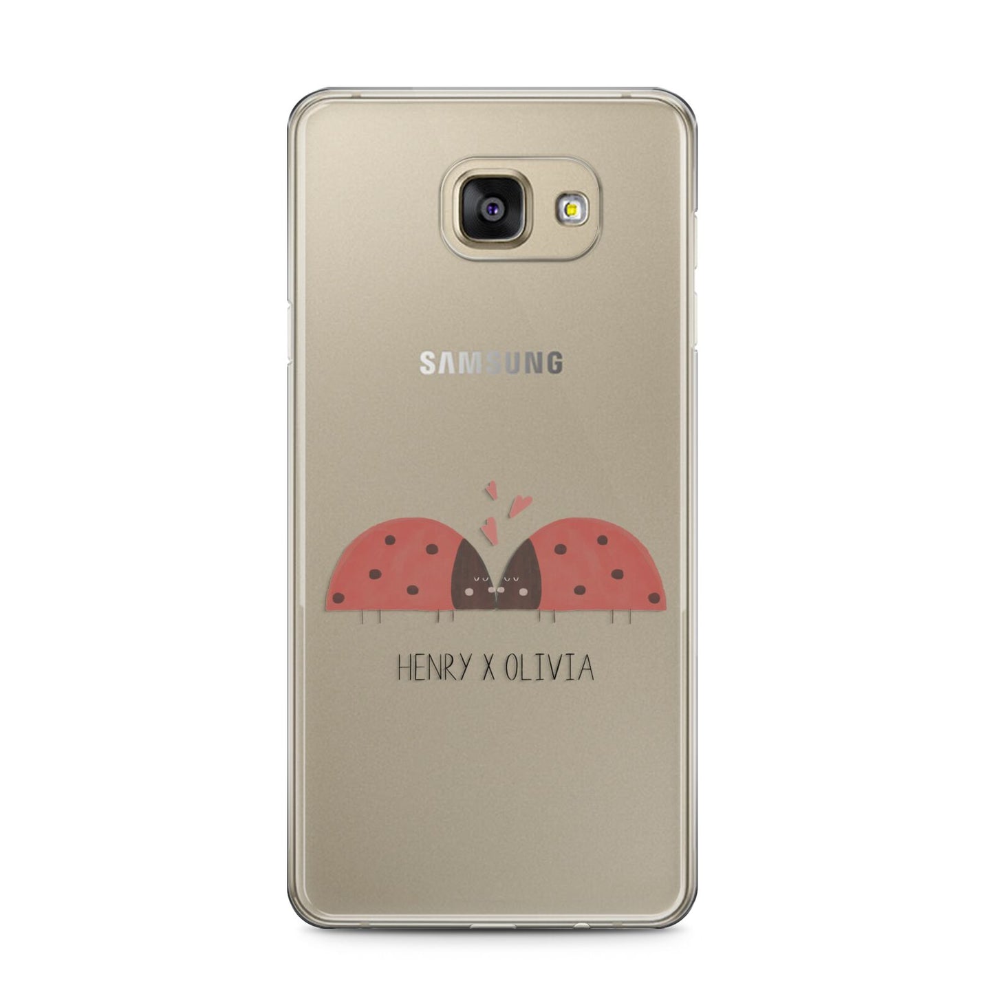 Two Ladybirds Samsung Galaxy A5 2016 Case on gold phone