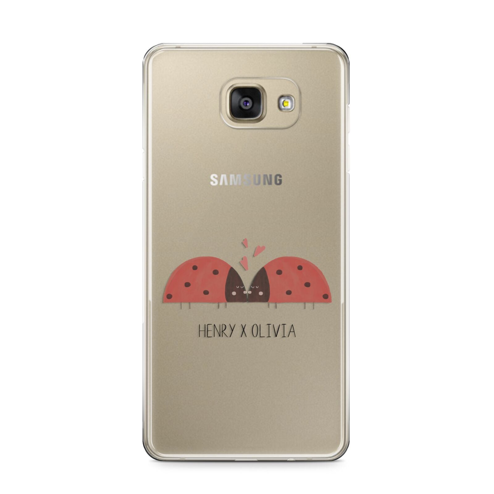 Two Ladybirds Samsung Galaxy A9 2016 Case on gold phone