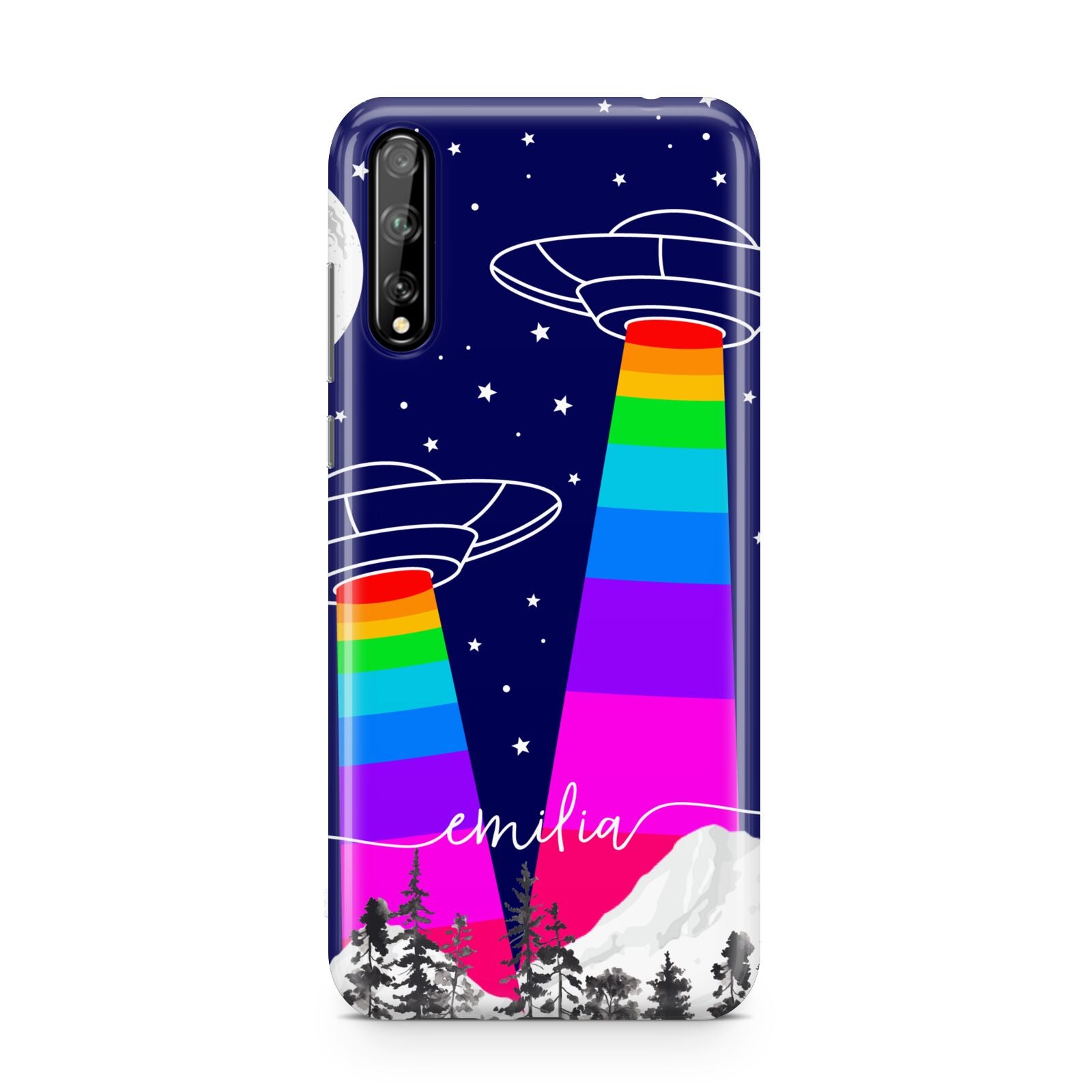 UFO Forest Scene Personalised Name Huawei Enjoy 10s Phone Case