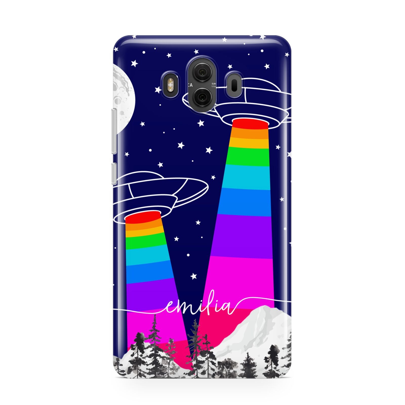 UFO Forest Scene Personalised Name Huawei Mate 10 Protective Phone Case