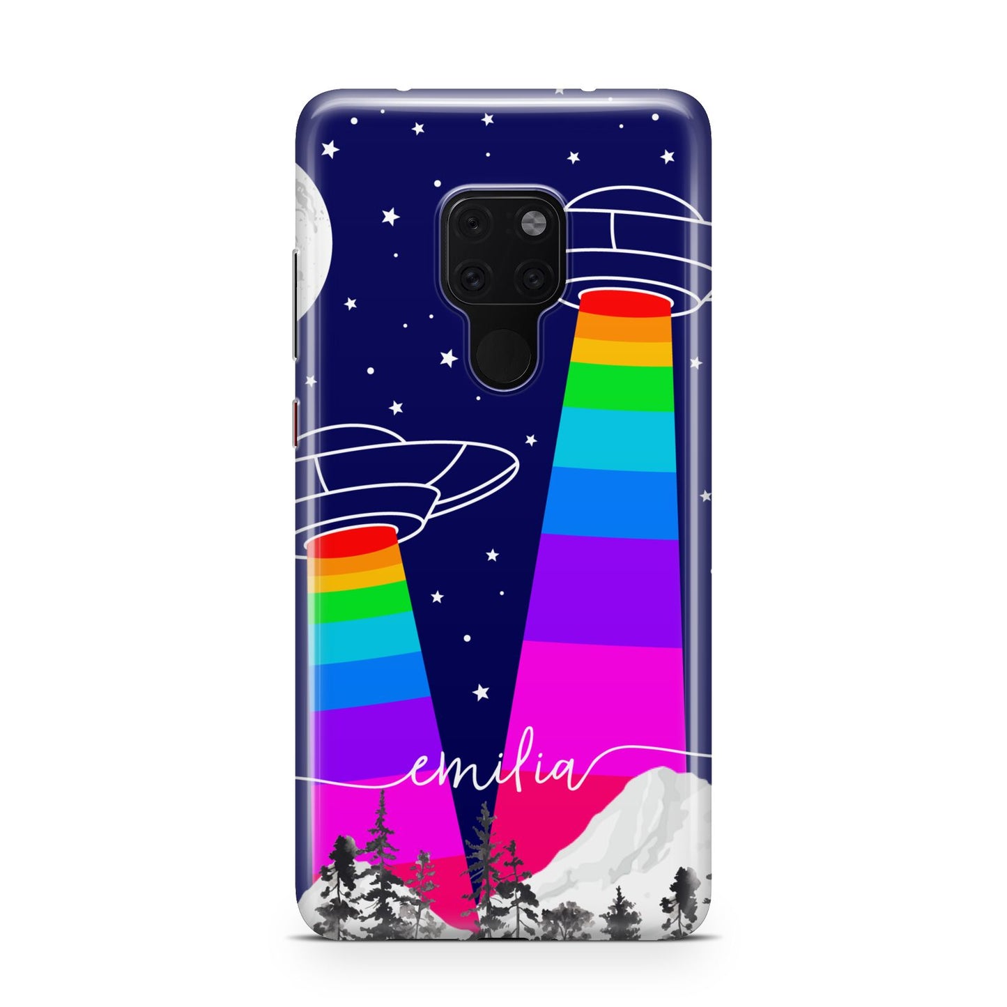 UFO Forest Scene Personalised Name Huawei Mate 20 Phone Case