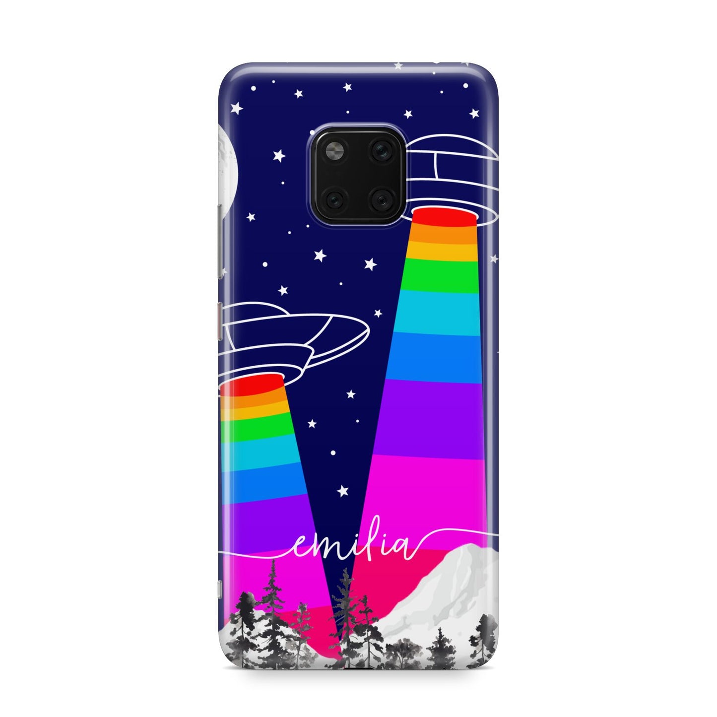 UFO Forest Scene Personalised Name Huawei Mate 20 Pro Phone Case