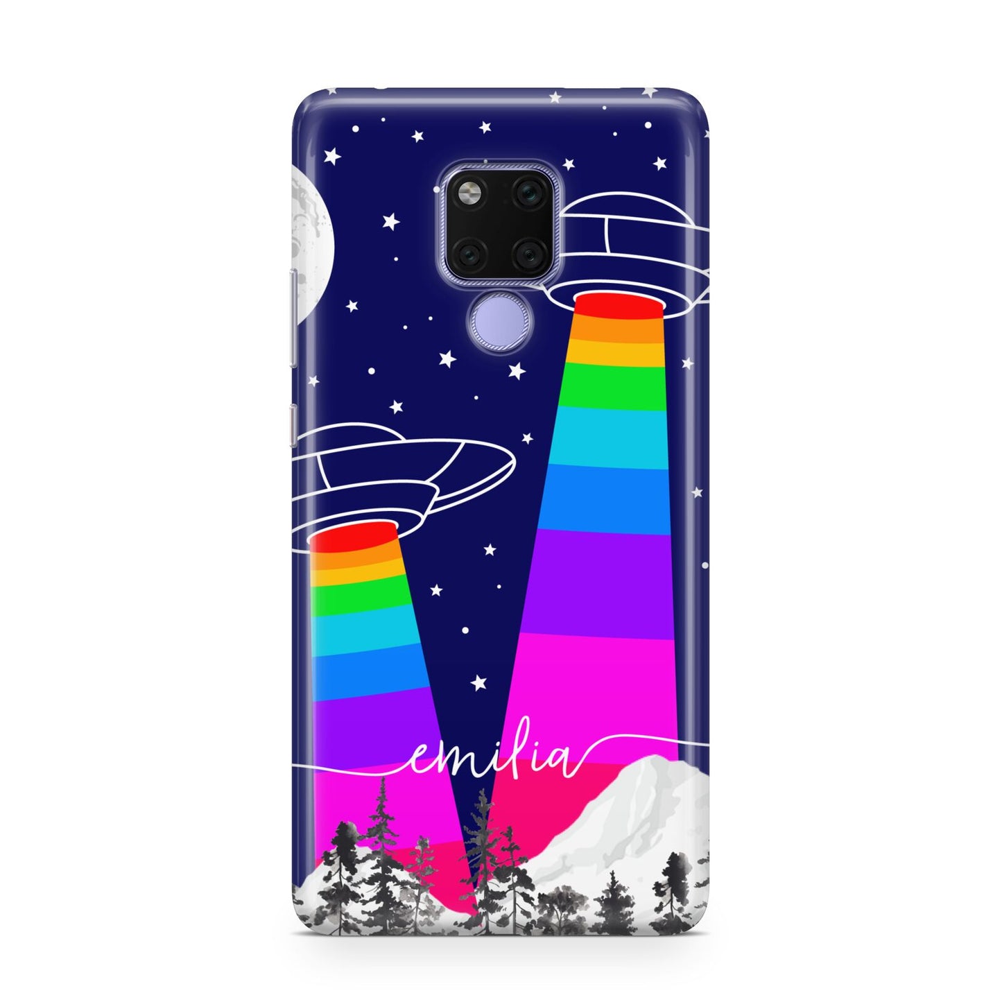 UFO Forest Scene Personalised Name Huawei Mate 20X Phone Case