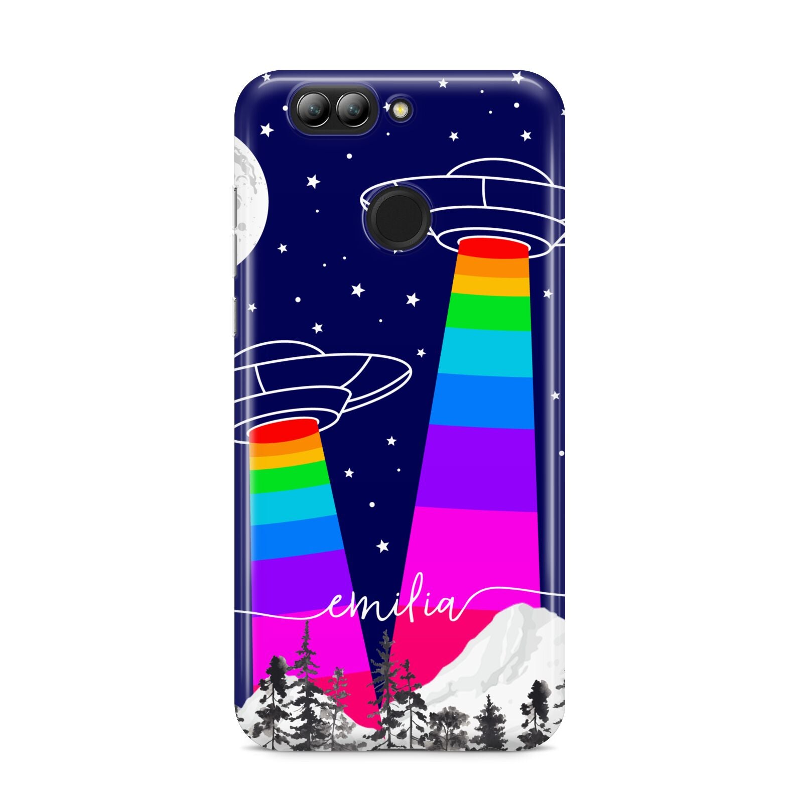 UFO Forest Scene Personalised Name Huawei Nova 2s Phone Case