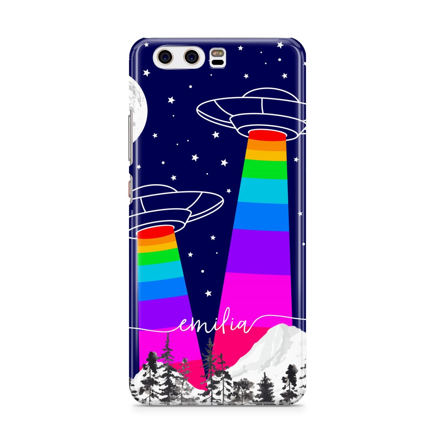 UFO Forest Scene Personalised Name Huawei P10 Phone Case